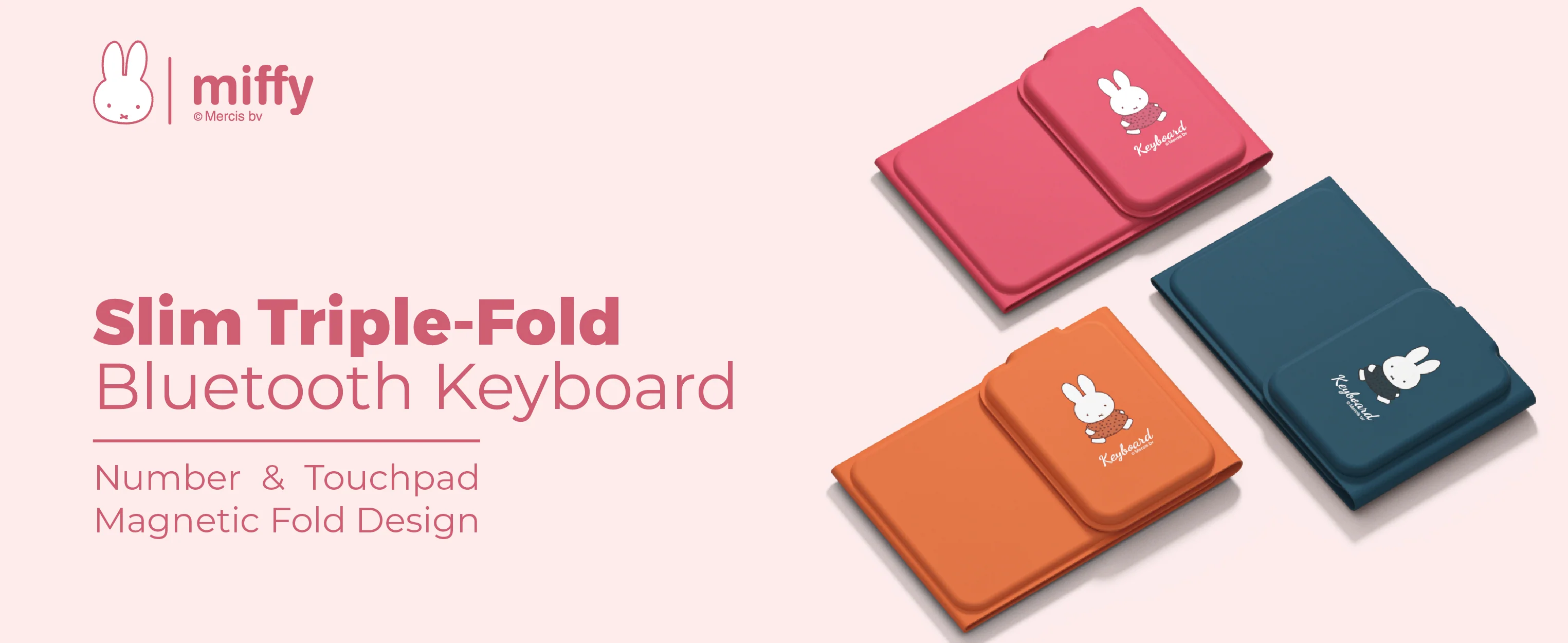 預購 miffy 三折式藍牙鍵盤 （3色選擇）