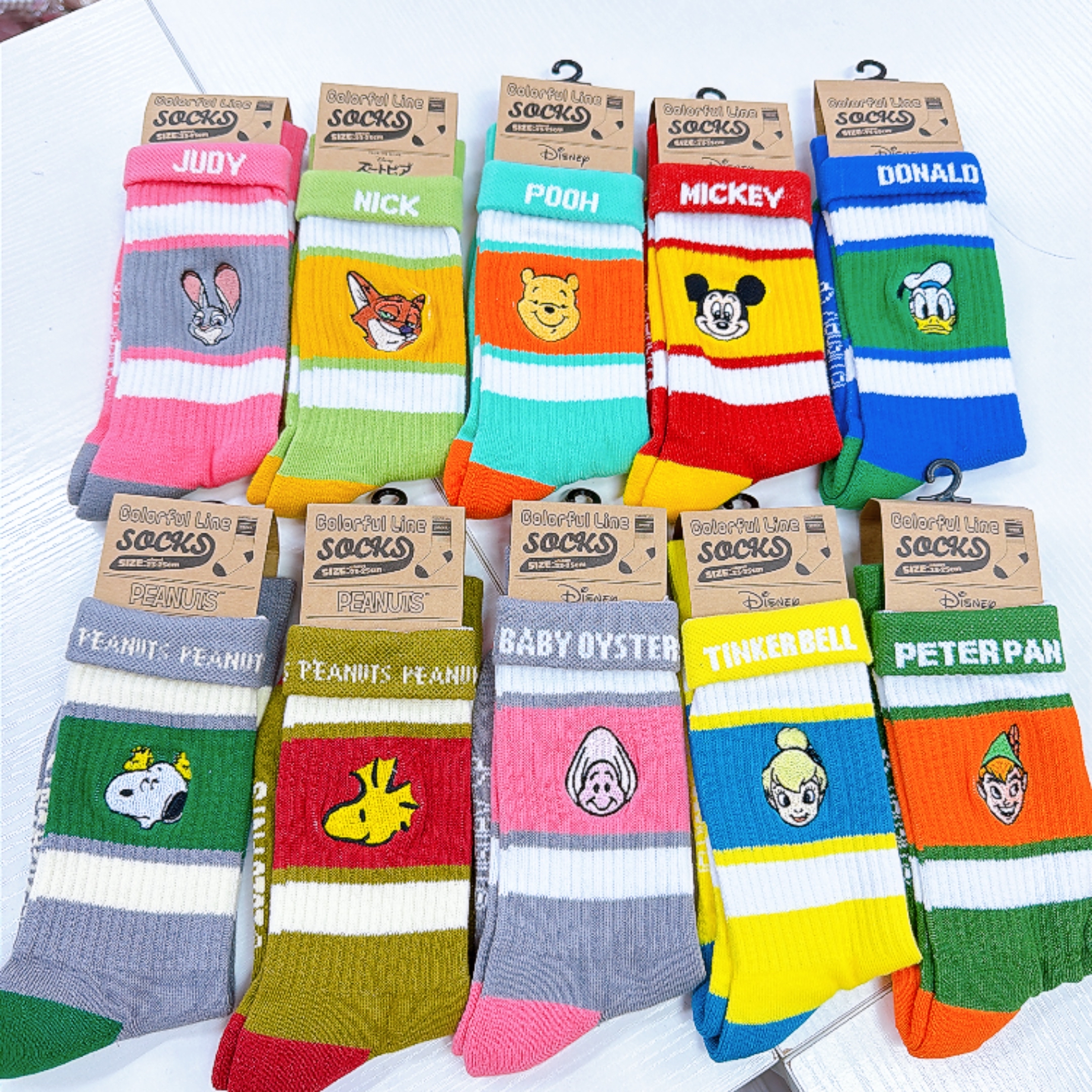 日本直送迪士尼/snoopy/peter pan Nick and judy baby oyster 新款old school 長襪 襯衫一流