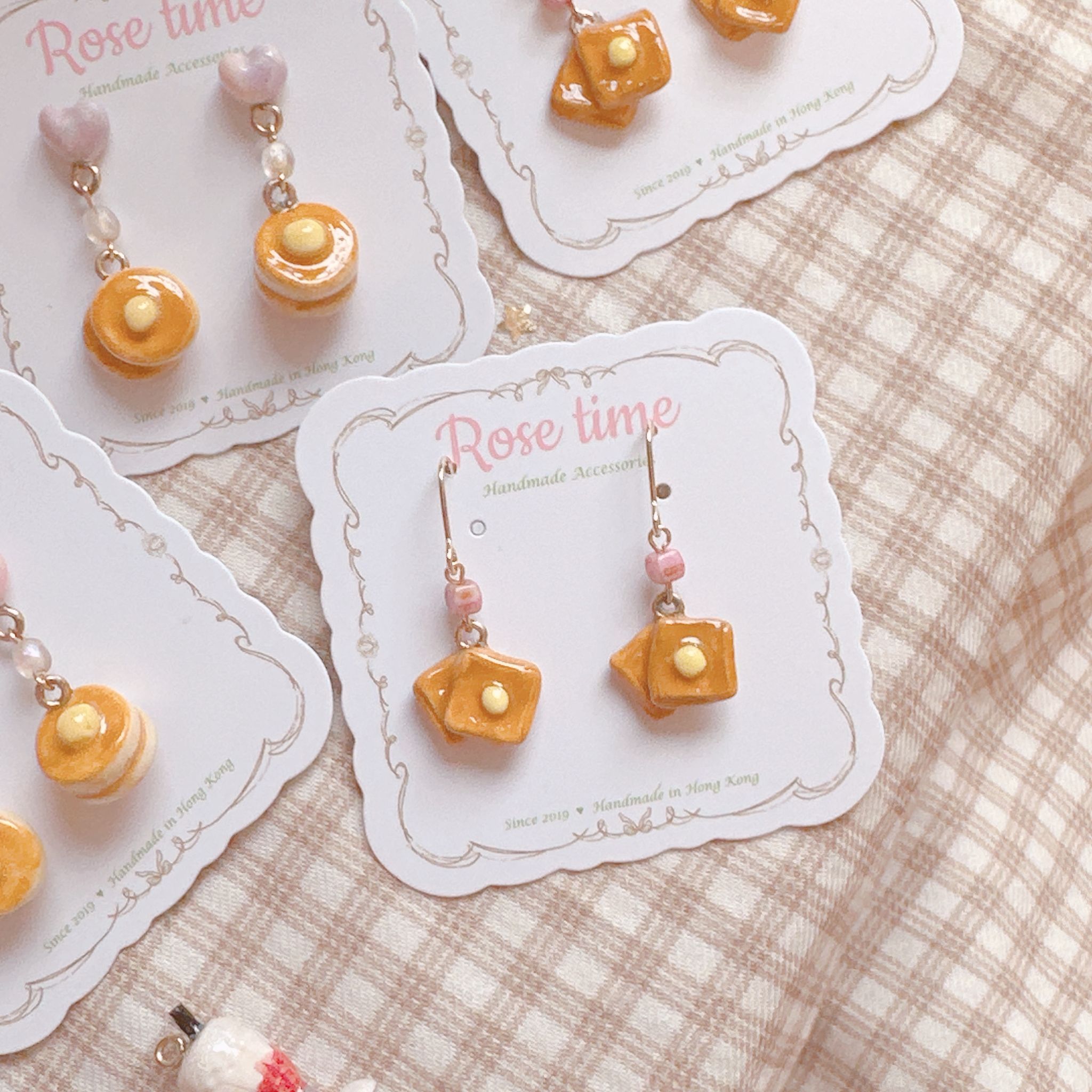 手繪Pancake 熱香餅耳環