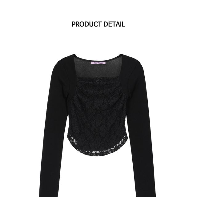 ★Rose Frantz★ Lace Layered Long Sleeve [Black] Rose Frantz Lace Layered Long Sleeve [Black] | KAZUE