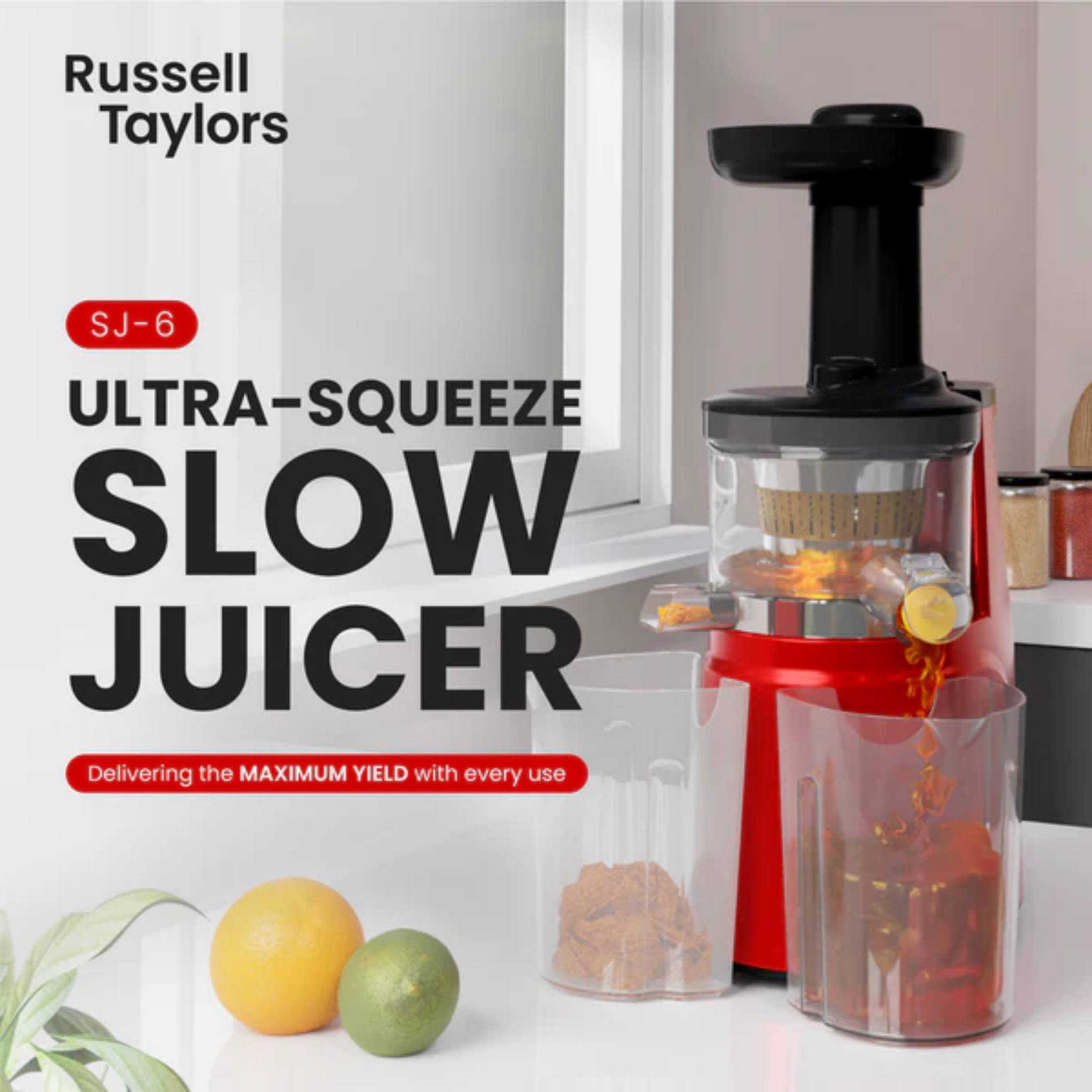 Russell Taylors 150W Cold Press Slow Juicer (SJ-6)