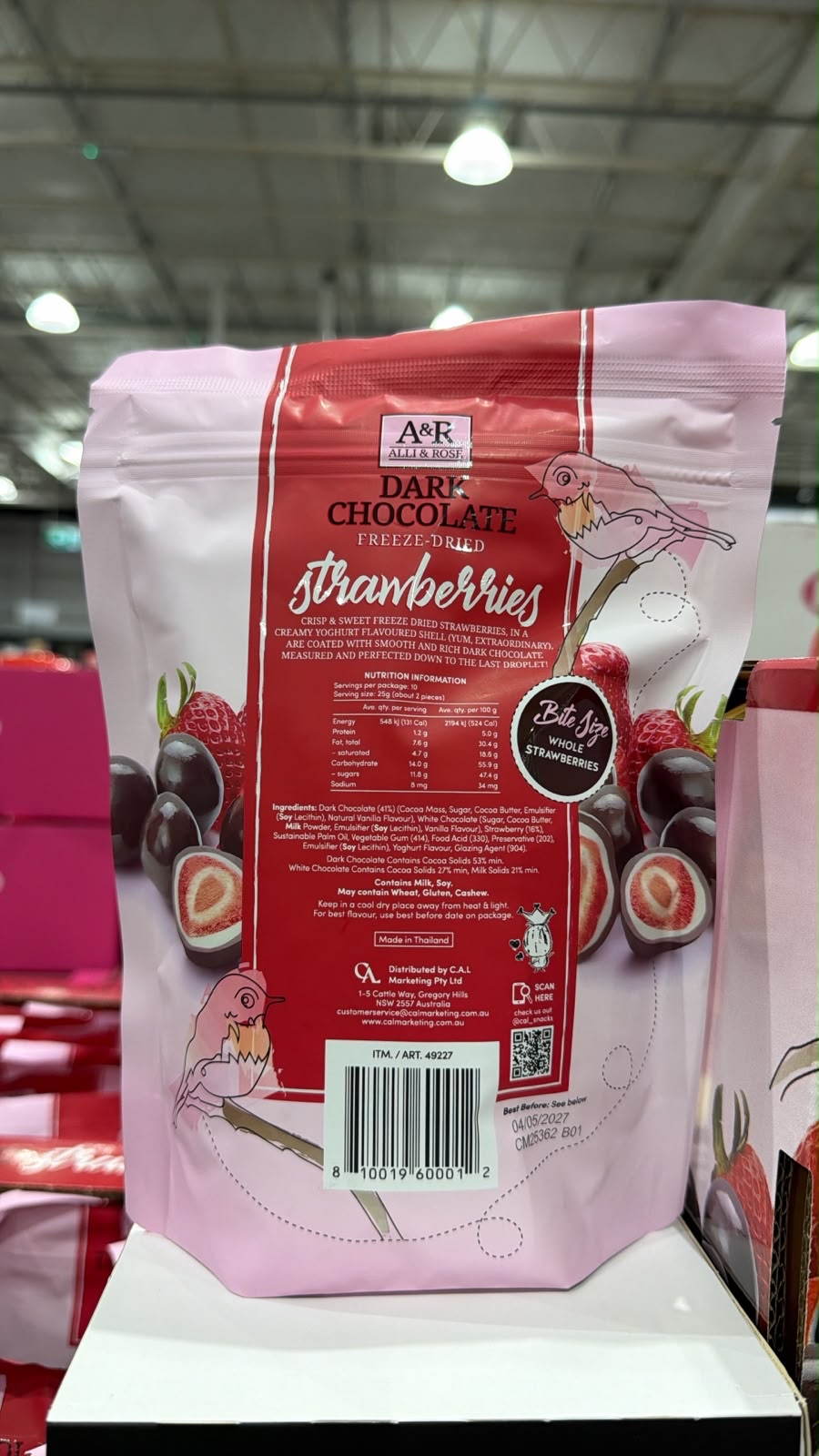 澳洲直送 ALLI & ROSE 黑巧克力草莓 250g   