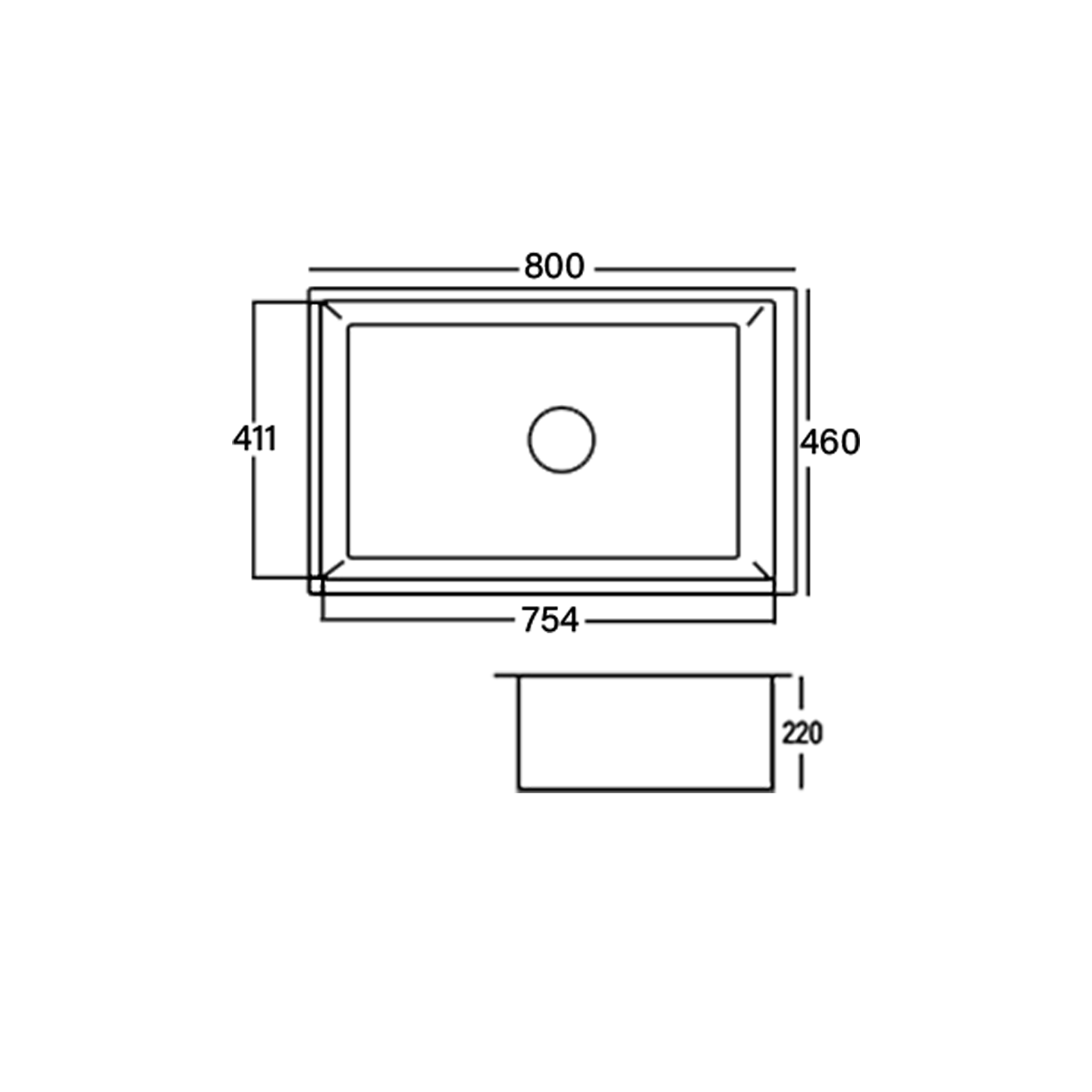 Rooney-Y Nano Black Stainless Steel Single Bowl Kitchen Sink (8046Nb#) W69-8046NB