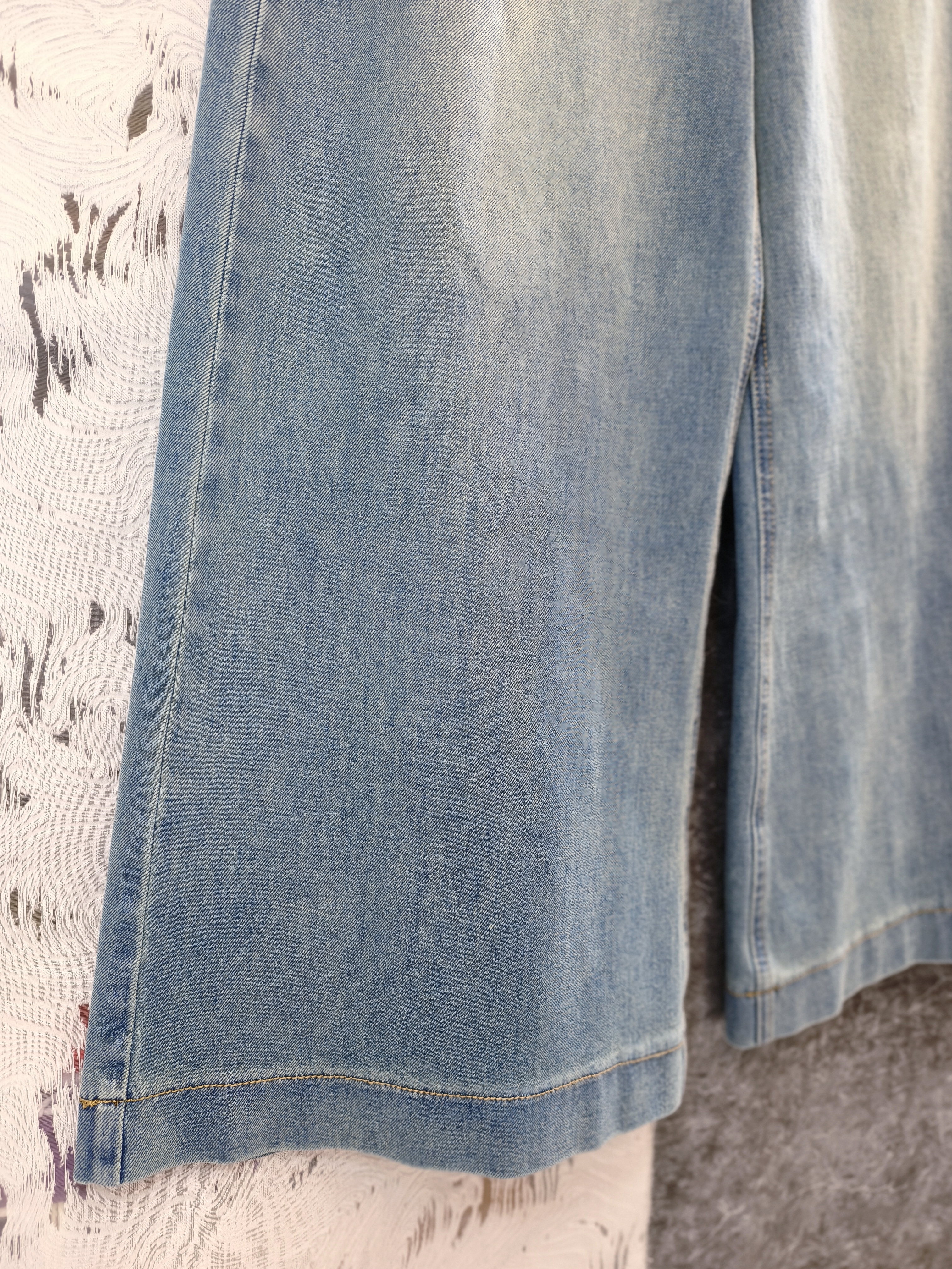 闊筒做舊色牛仔褲