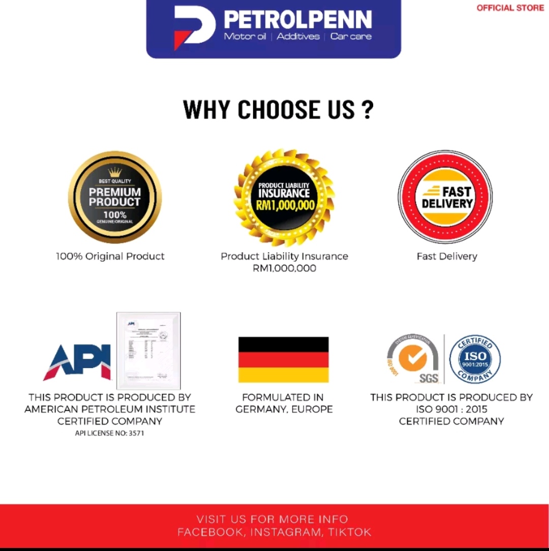 Petolpenn Touring RS150 4T 10W-40 / 10W-30 / 15W-50 Fully Synthetic Double Ester 1.2L Motorcycle Engine Oil Recommended by HONDA