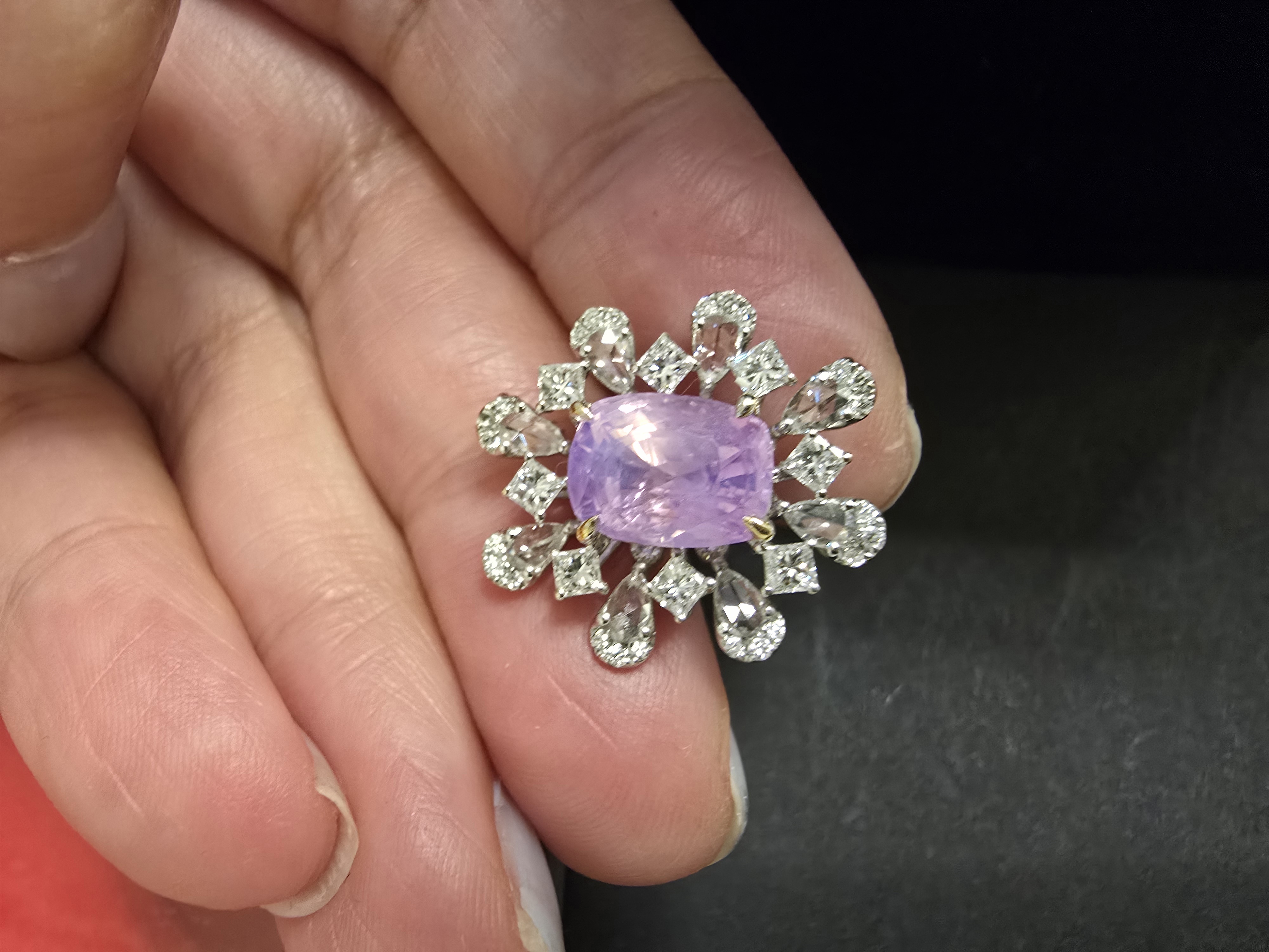 18K帕帕拉卻鑽石吊墜