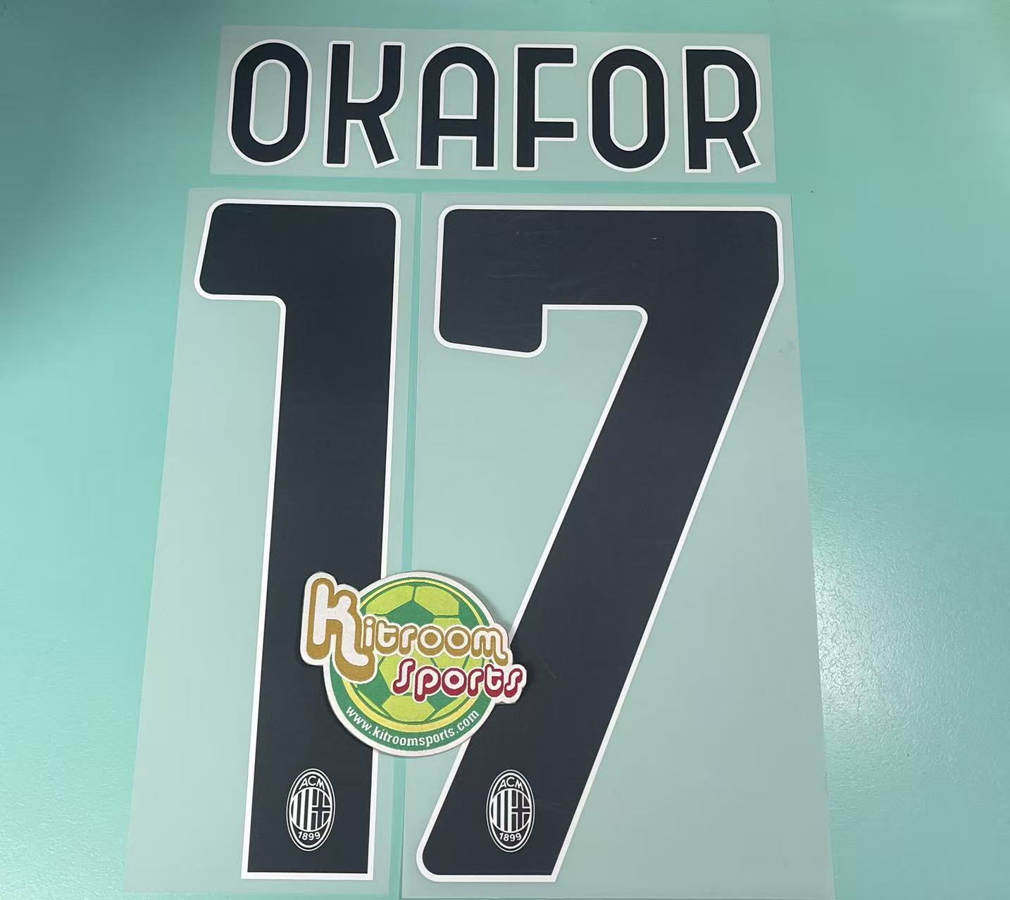 2023-24 AC Milan Home Nameset #17 OKAFOR
