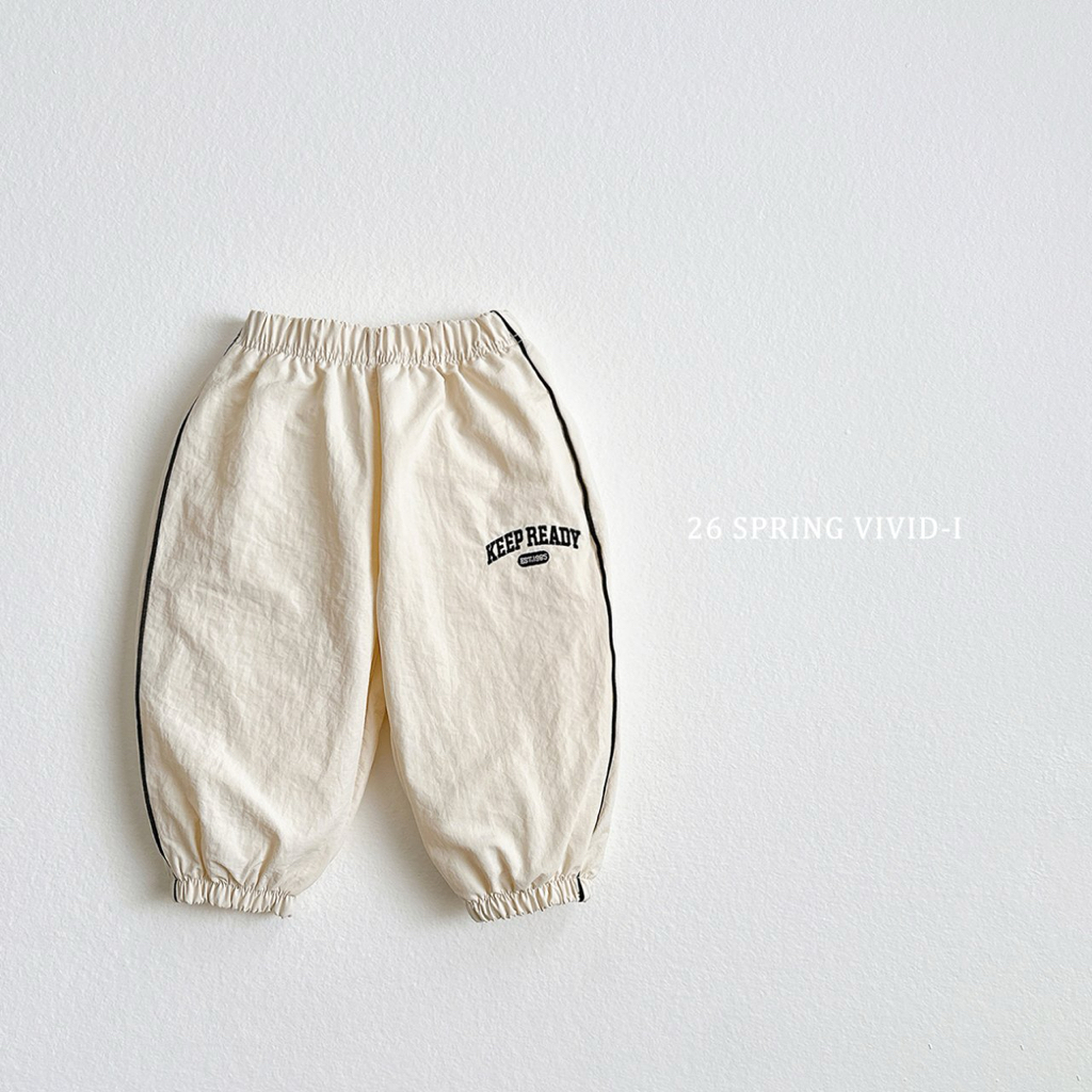 🌸預訂 韓國直送🌸🇰🇷VIVIDI四色棒球風字母刺繡寬鬆輕薄束腳褲