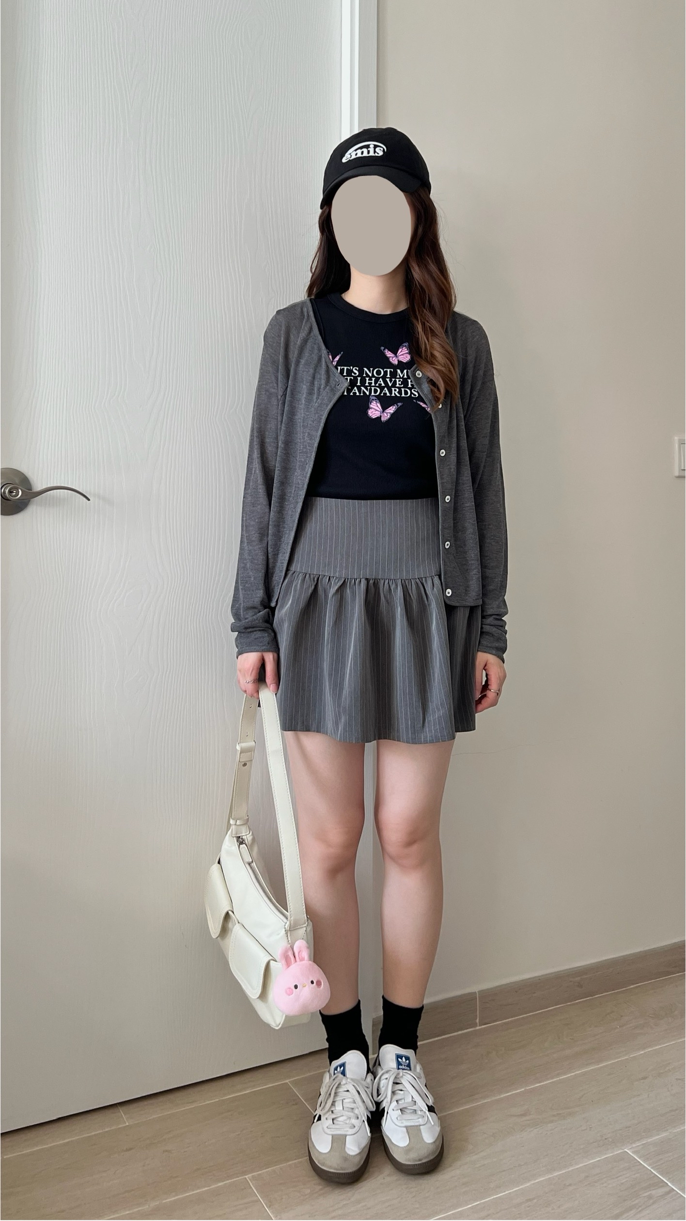 顯瘦條紋短裙 現貨