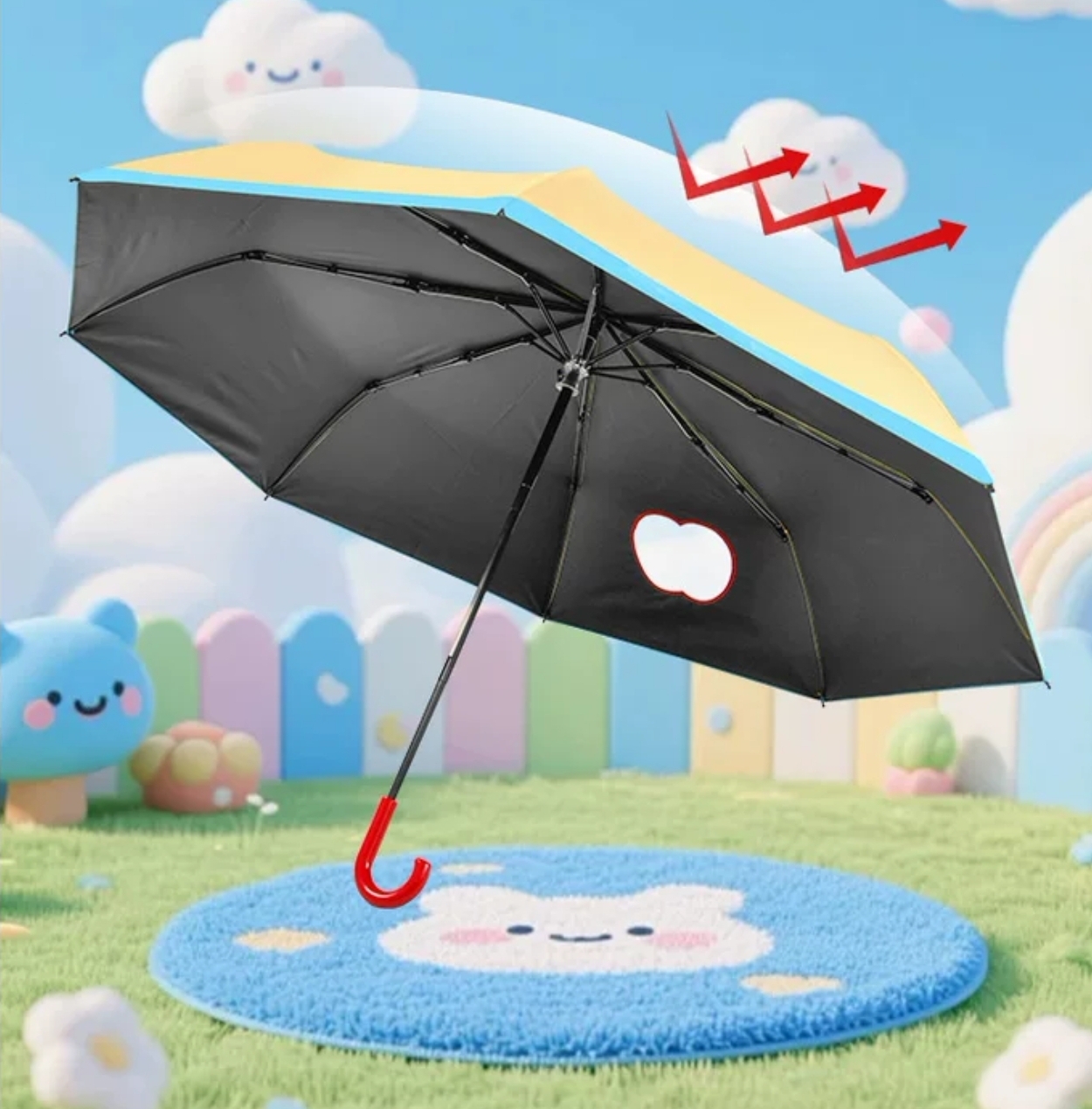 鍾意😍 👇$65把。2把起$55把。🍎超可愛蘋果晴雨兩用摺疊傘☂️｜小朋友必備！