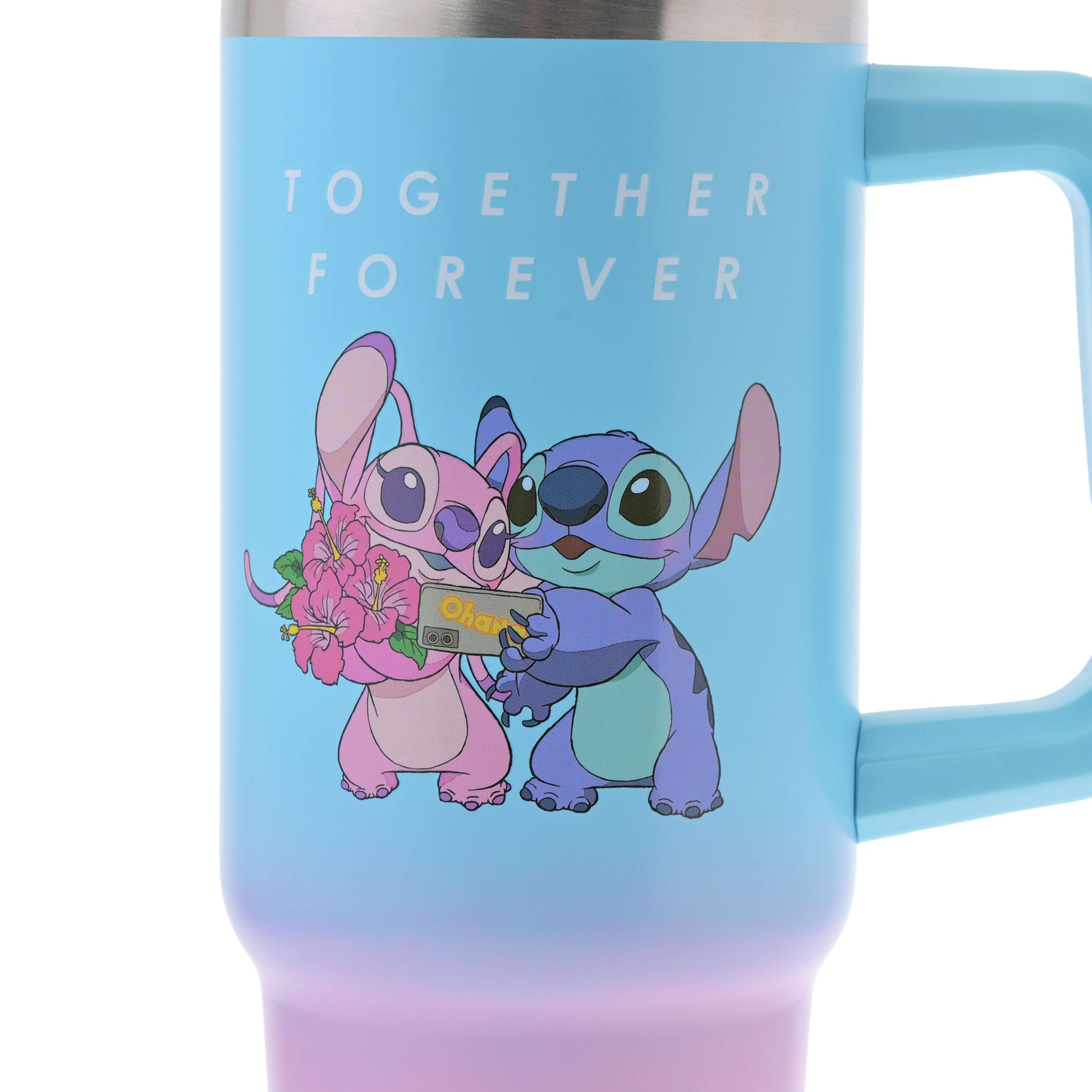 🌸 【預訂】不鏽鋼水杯930ml - STITCH ＆ ANGEL