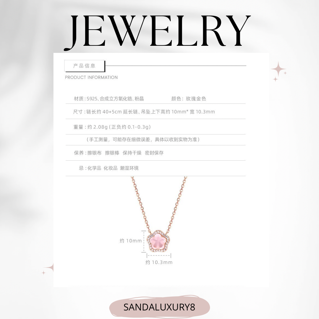 Luxury Rose Gold Flower Necklace- SANDALUXURY8