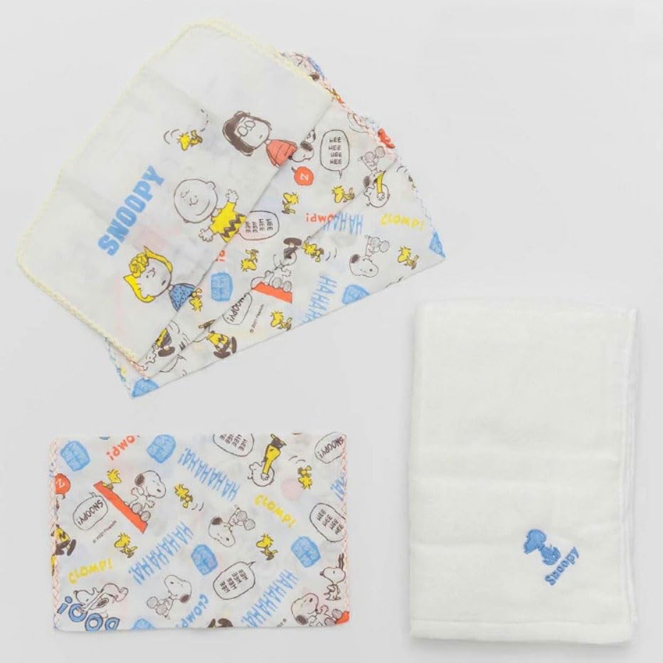 🇯🇵預訂 日本直送🇯🇵Snoopy史努比印花純棉浴巾紗巾五件套裝