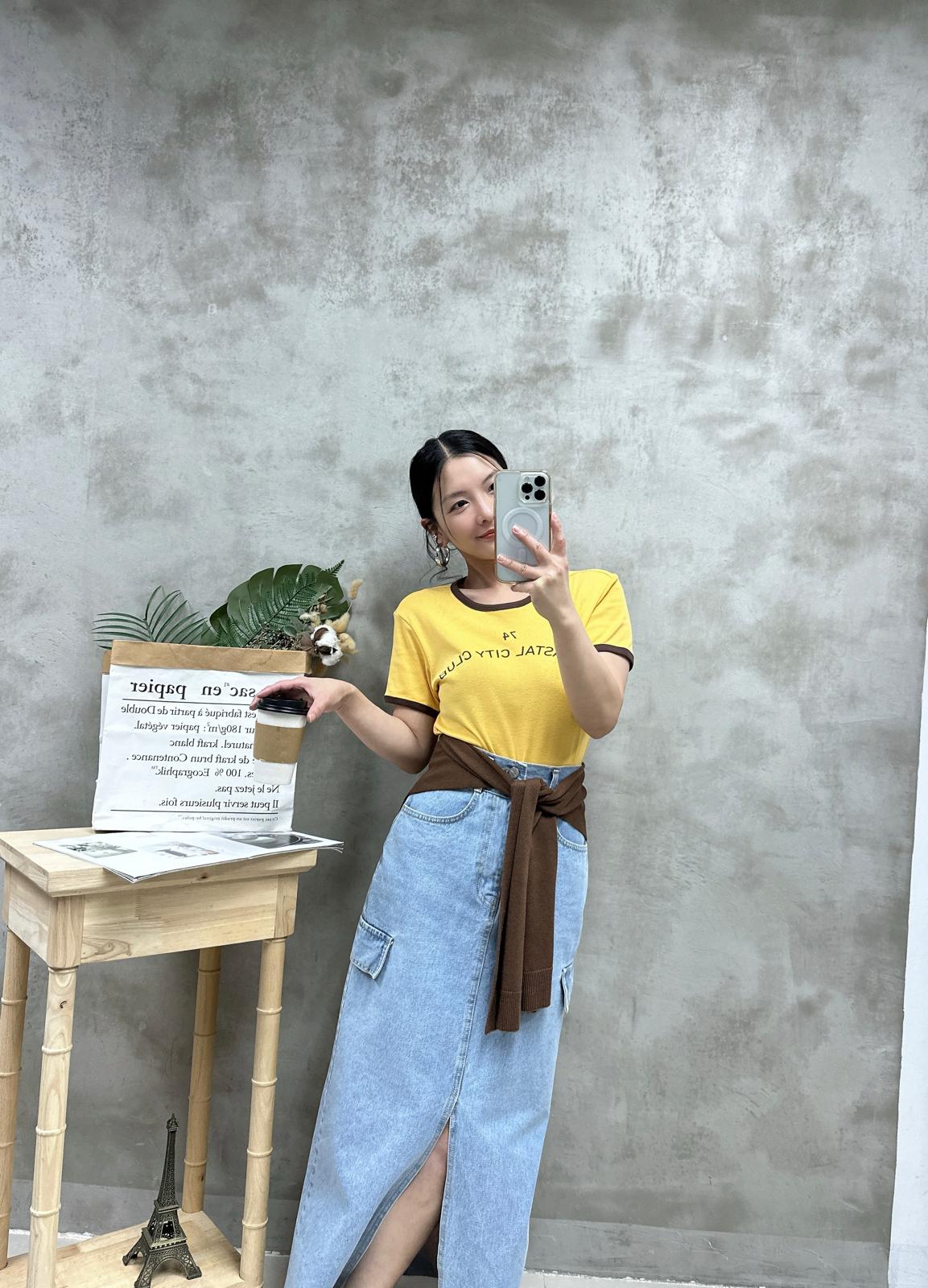 K07 拼色領Tee