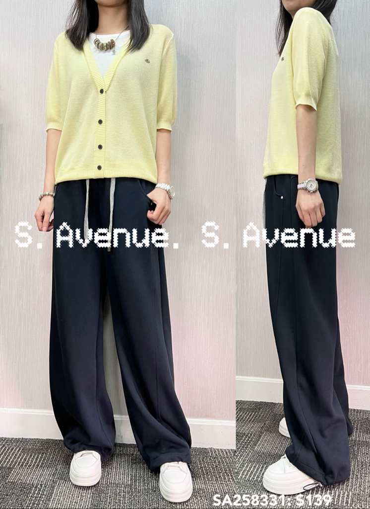 SA258331: 短袖有鈕假兩件線top