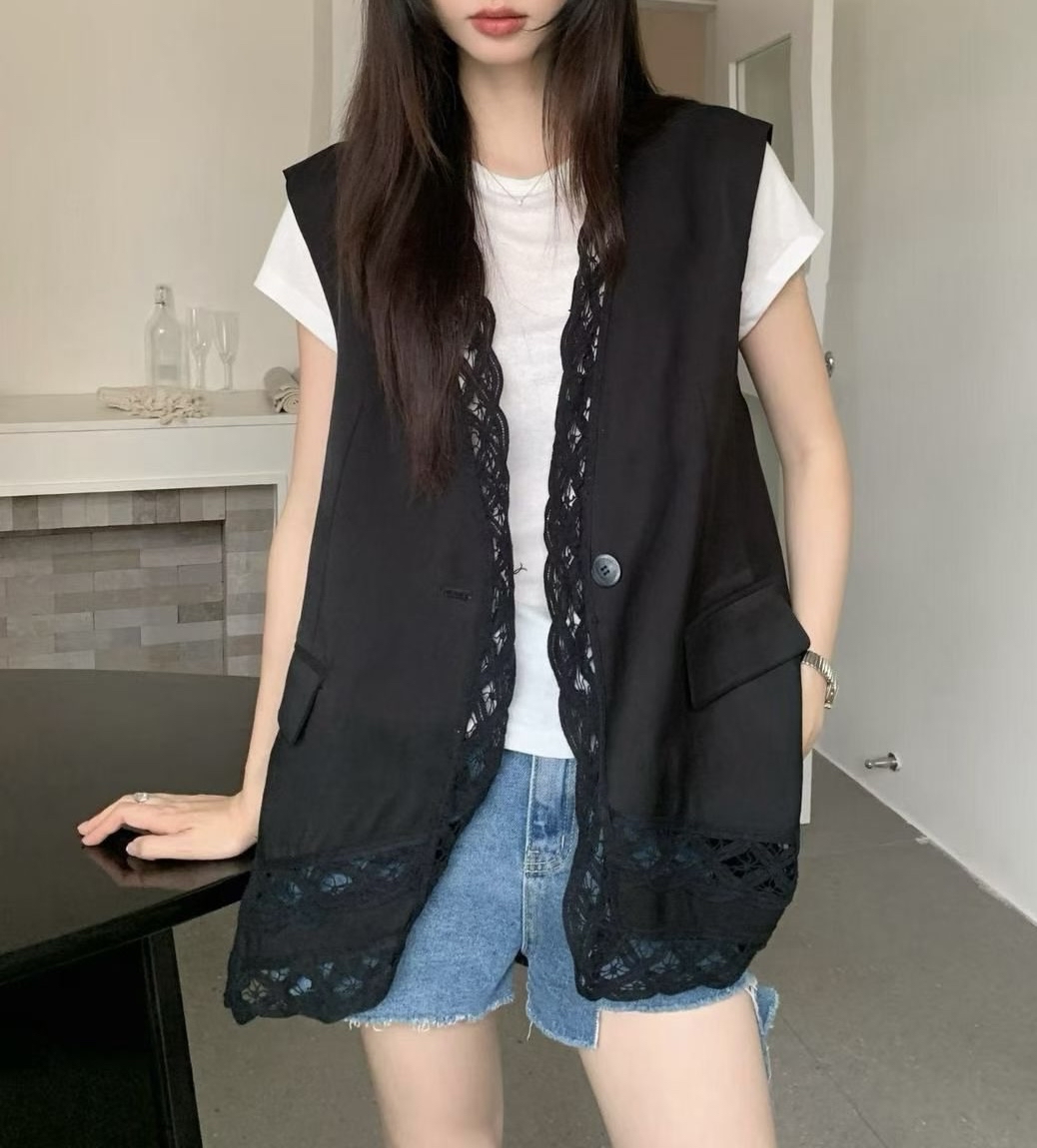 Cotton x 通花背心外套