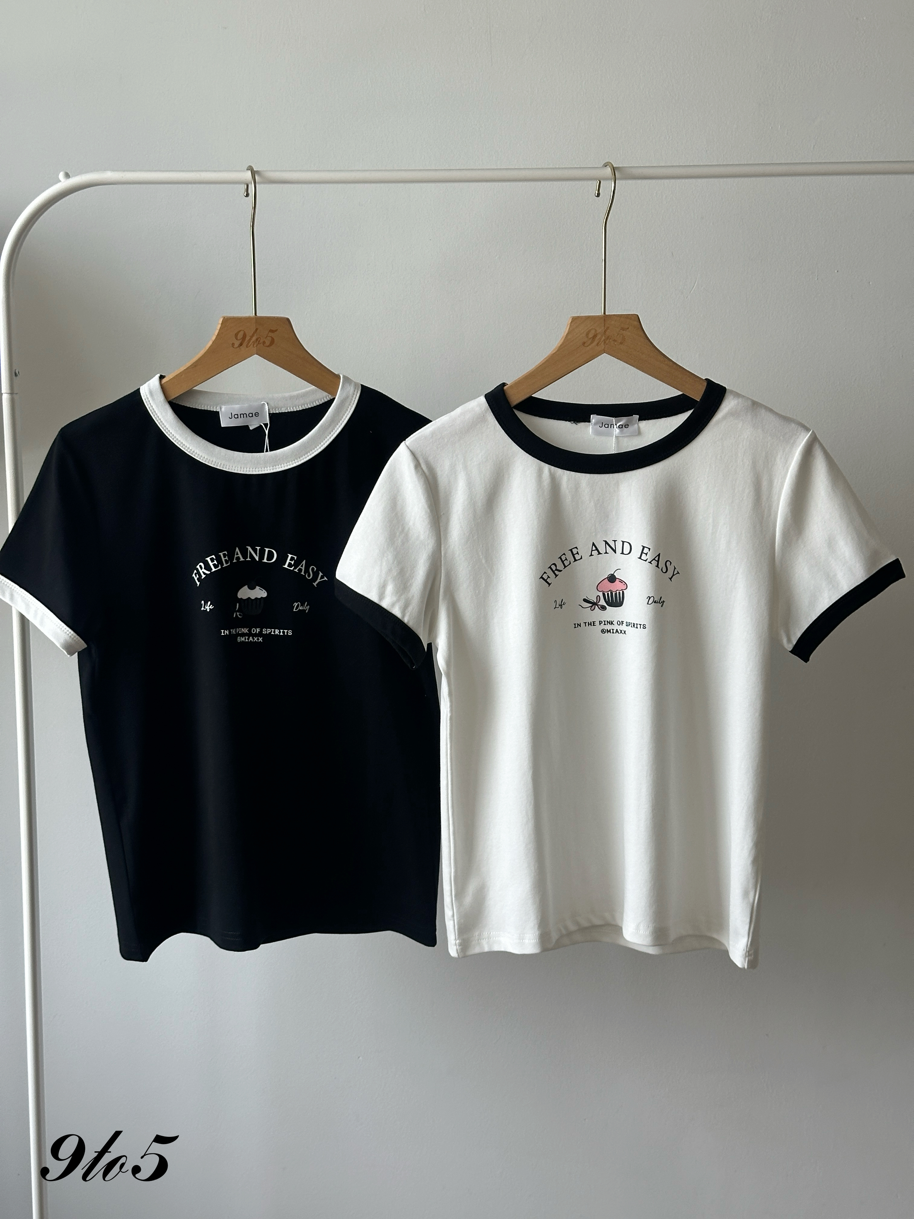 T4355 Printed Contrast Tee - 4 Colors 