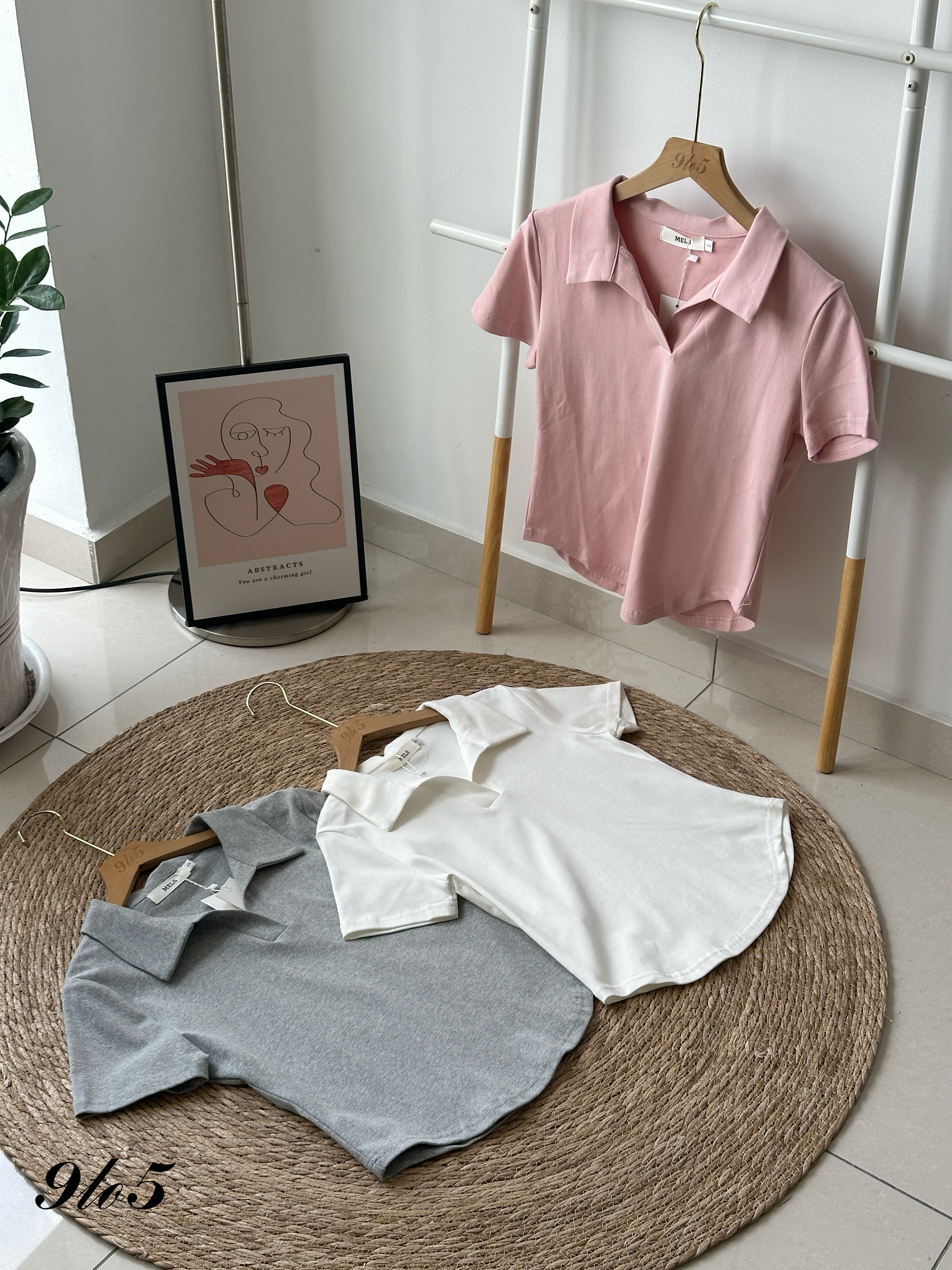 T4163 V Neck Polo Tee - 3 Colors 