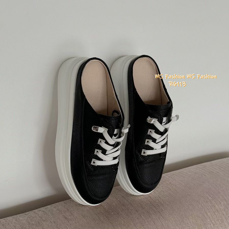 R6113 韓國🇰🇷真皮後拖厚底Sneakers