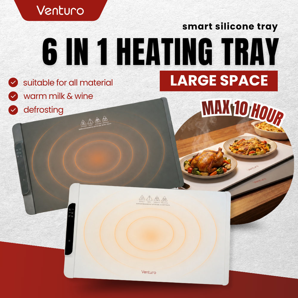 Venturo Electric Food Warmer | Food Heater | Portable Space Food Warmer | 10H Timer | LED Display | Silent Home Warmer