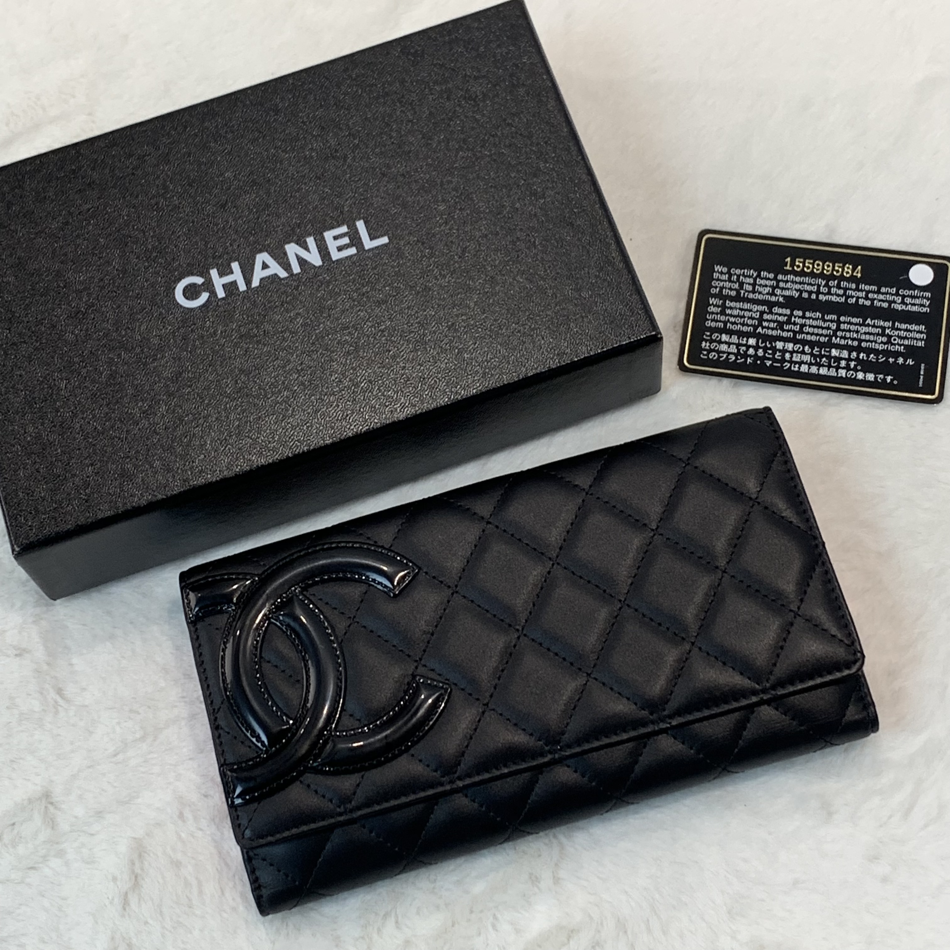 Chanel 羊皮大logo黑粉長Wallet🖤🩷Blackpink色