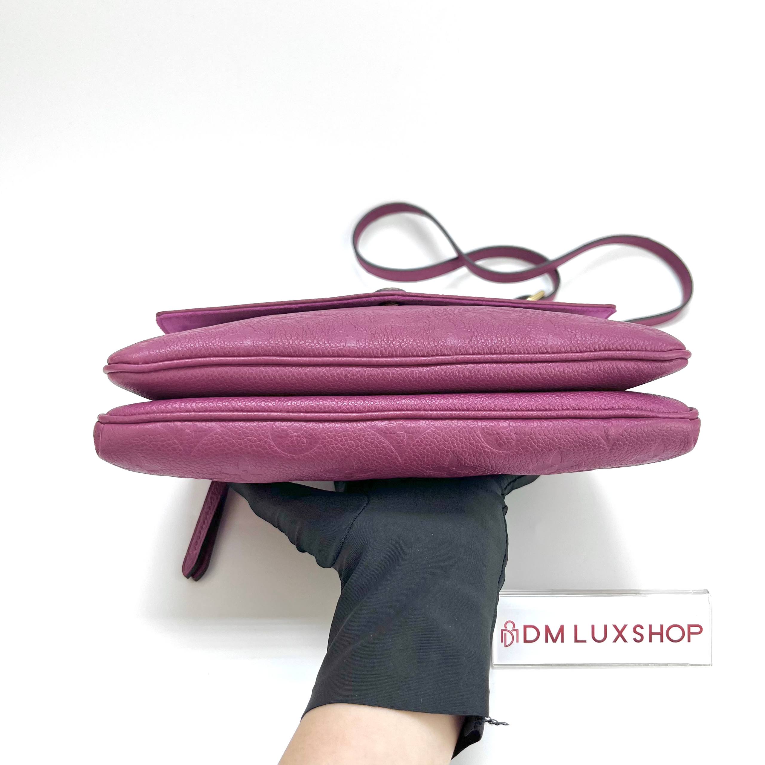 LV Fuschia Empreinte Twice Crossbody Bag