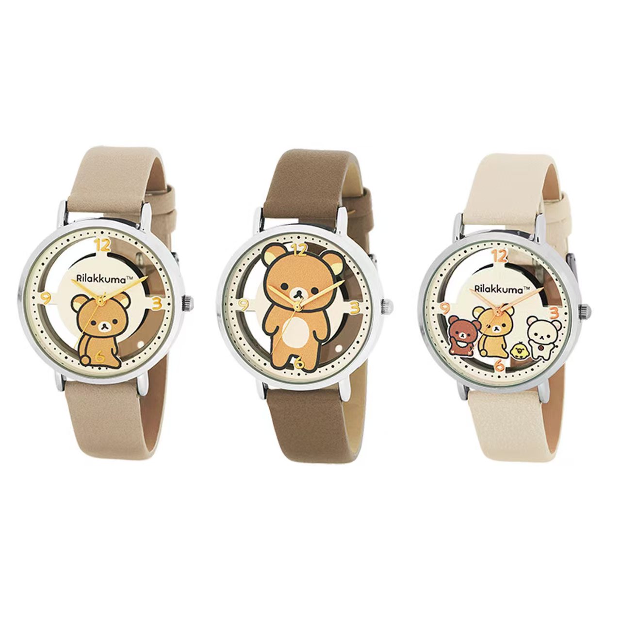 【日本直送】Rilakkuma 鬆弛熊 鏤空錶盤皮革手錶