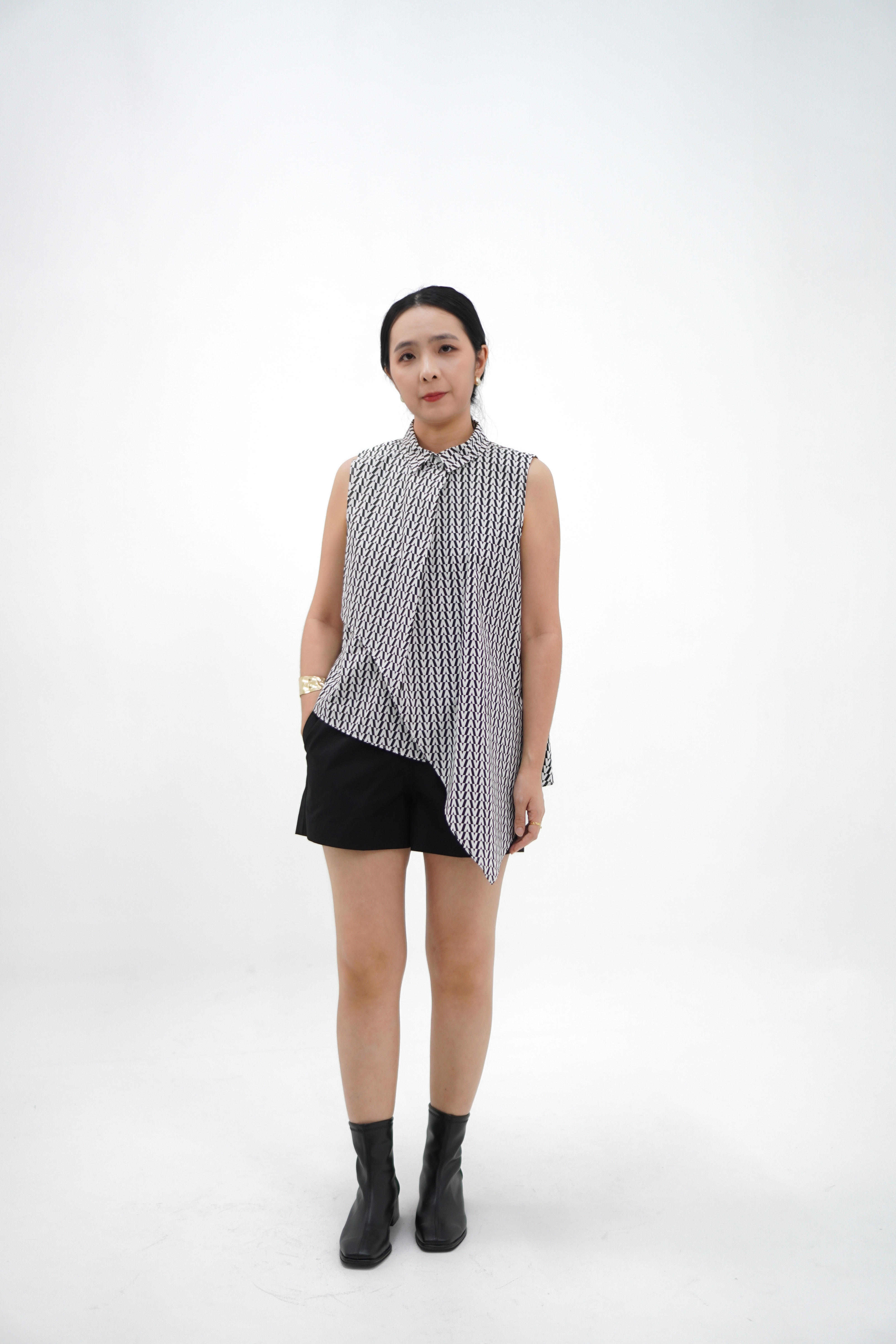 【设计师款】立领不规则衬衣