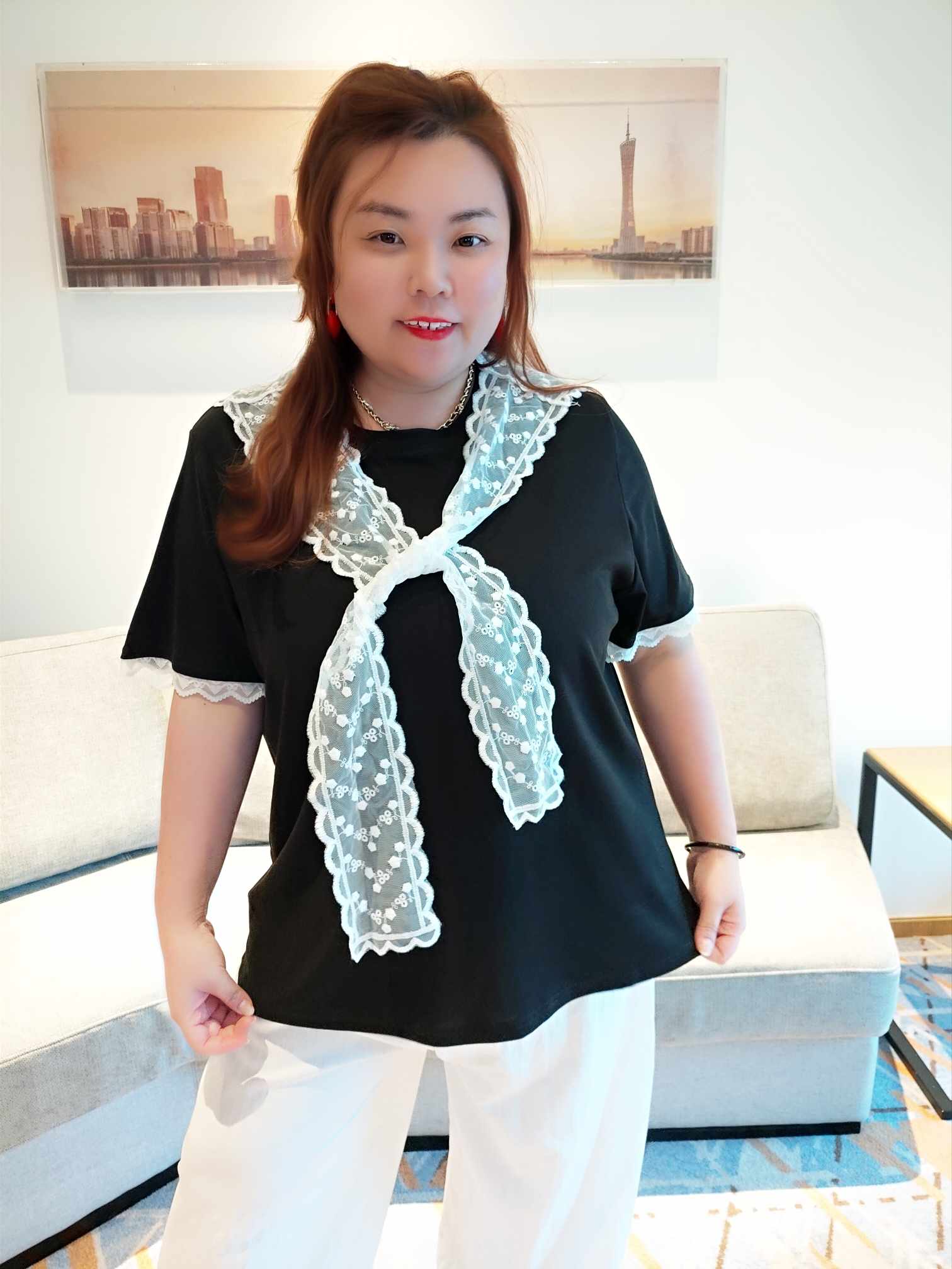 YCF09 26053 韩系蕾丝筒花小披肩上衣