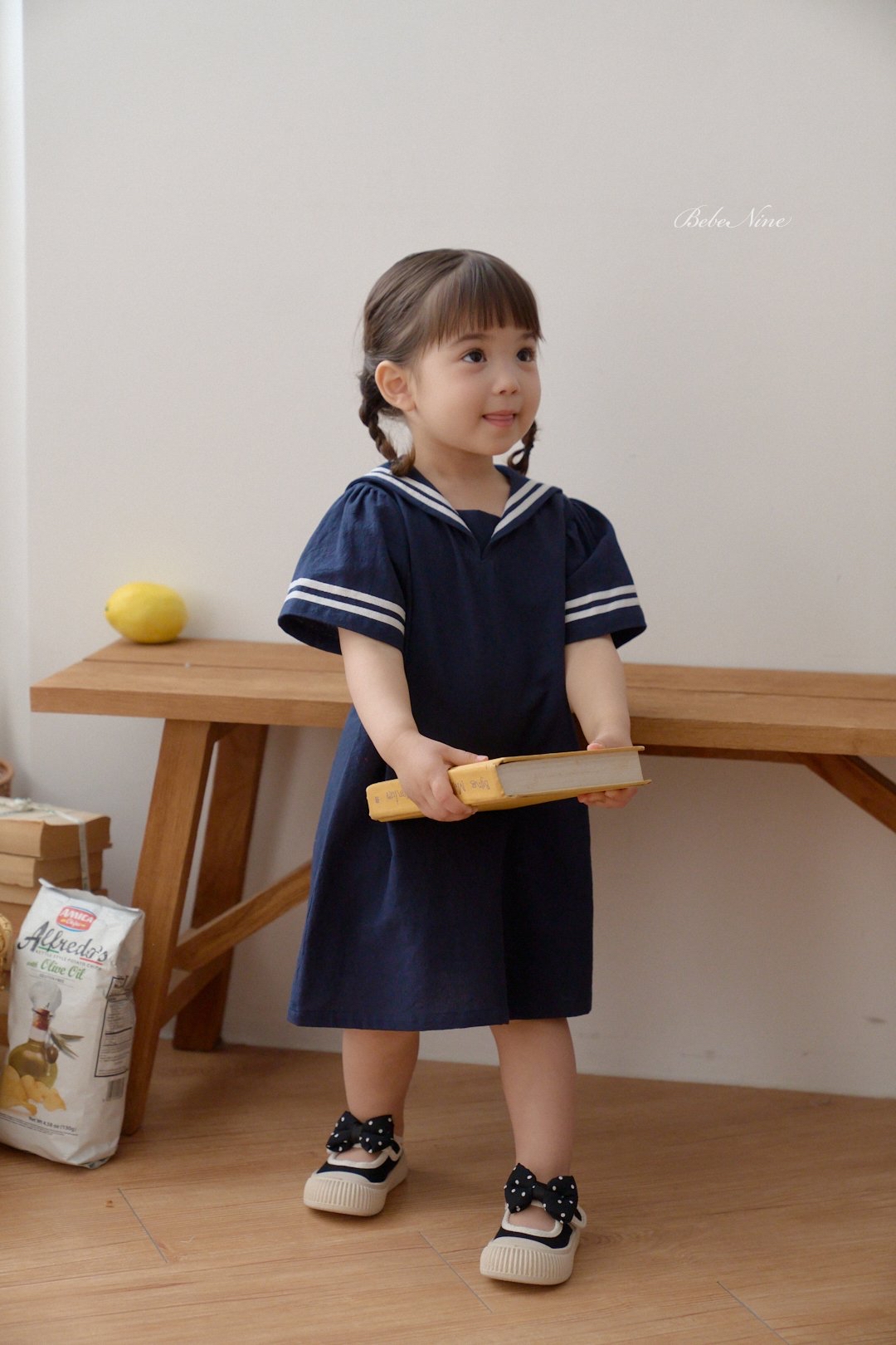 ☀️預訂 韓國直送☀️🇰🇷Bebenine三色海洋風水手領短袖連身裙