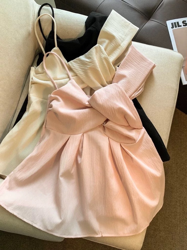 不對稱荷葉邊吊帶背心 