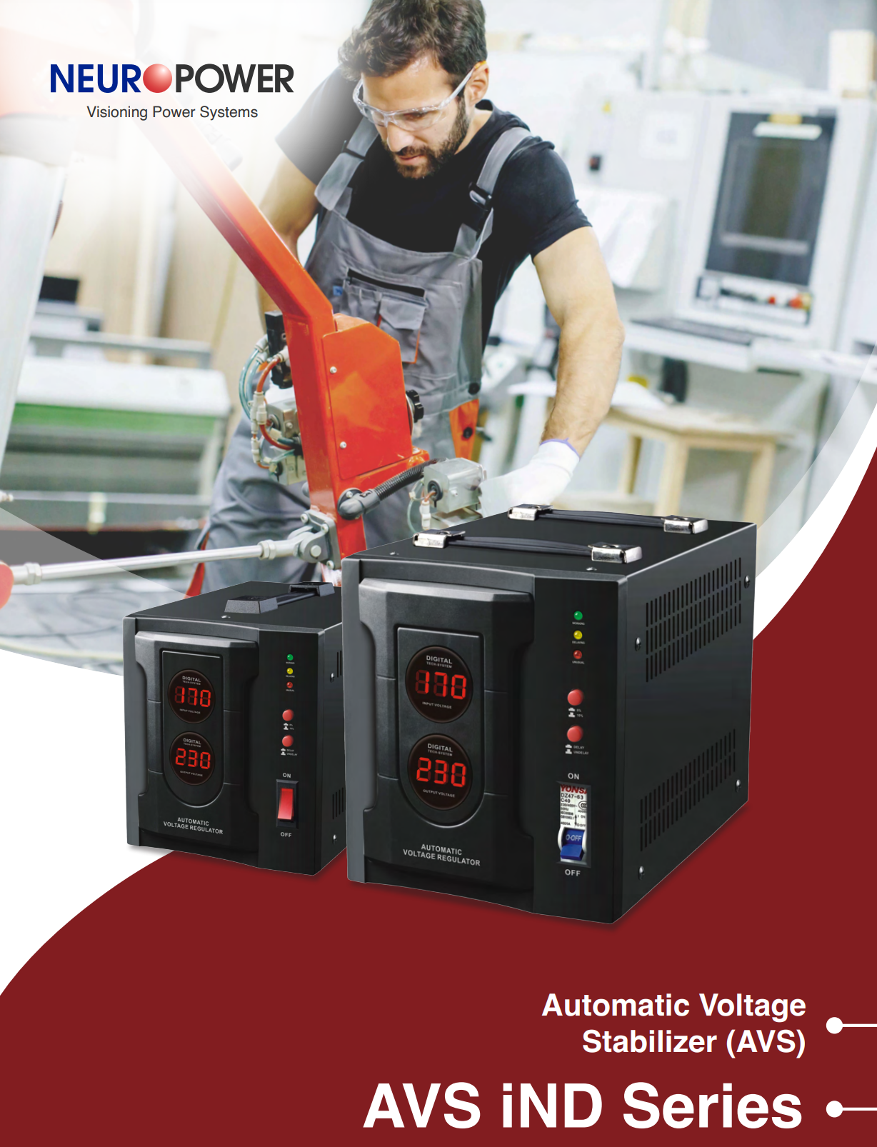 NeuroPower 1KVA 3KVA Industrial Auto Voltage Stablizer AVR Auto Voltage Regulator AVS-R1KE AVS-R3KE