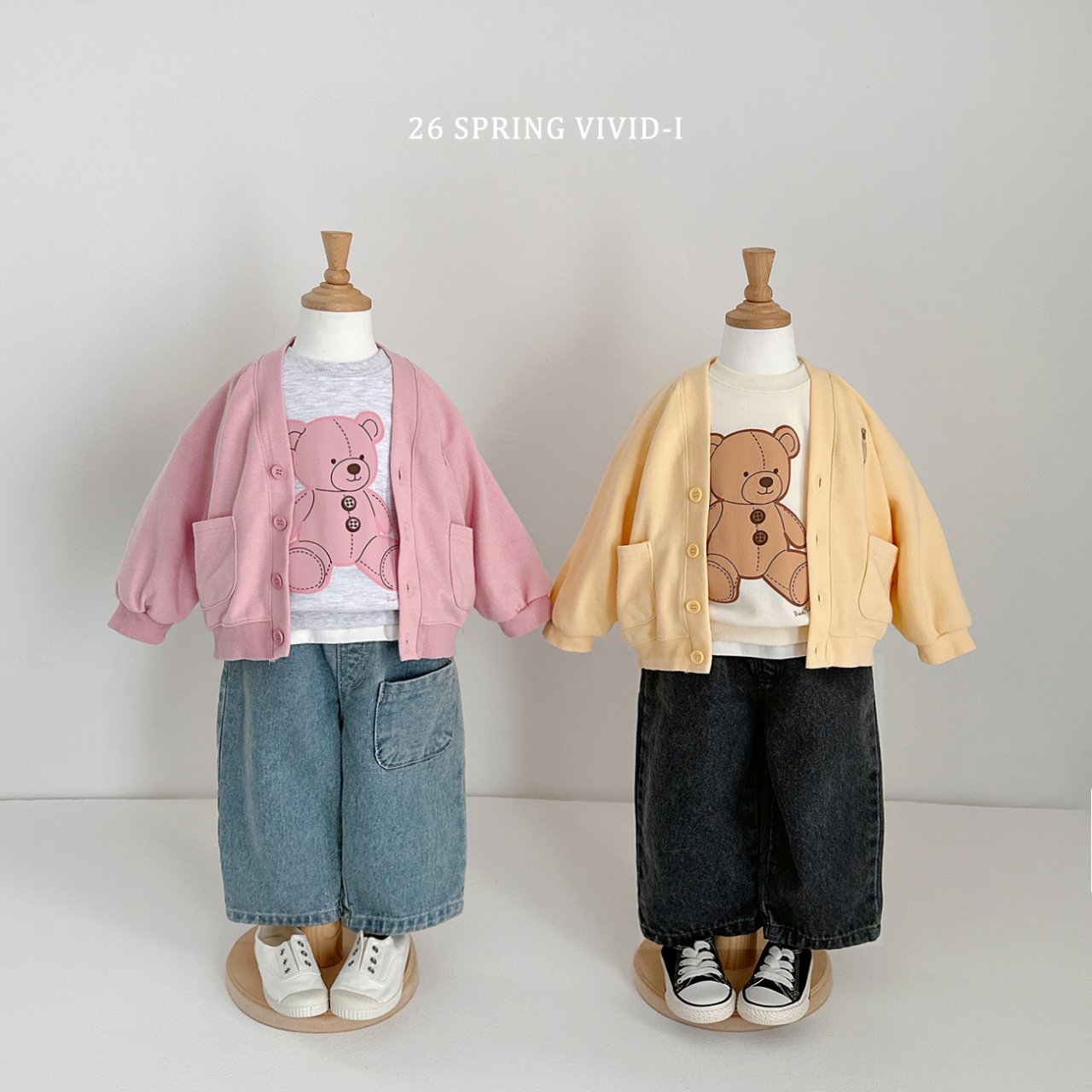 🌸預訂 韓國直送🌸🇰🇷VIVIDI四色標誌性小熊刺繡口袋開襟外套