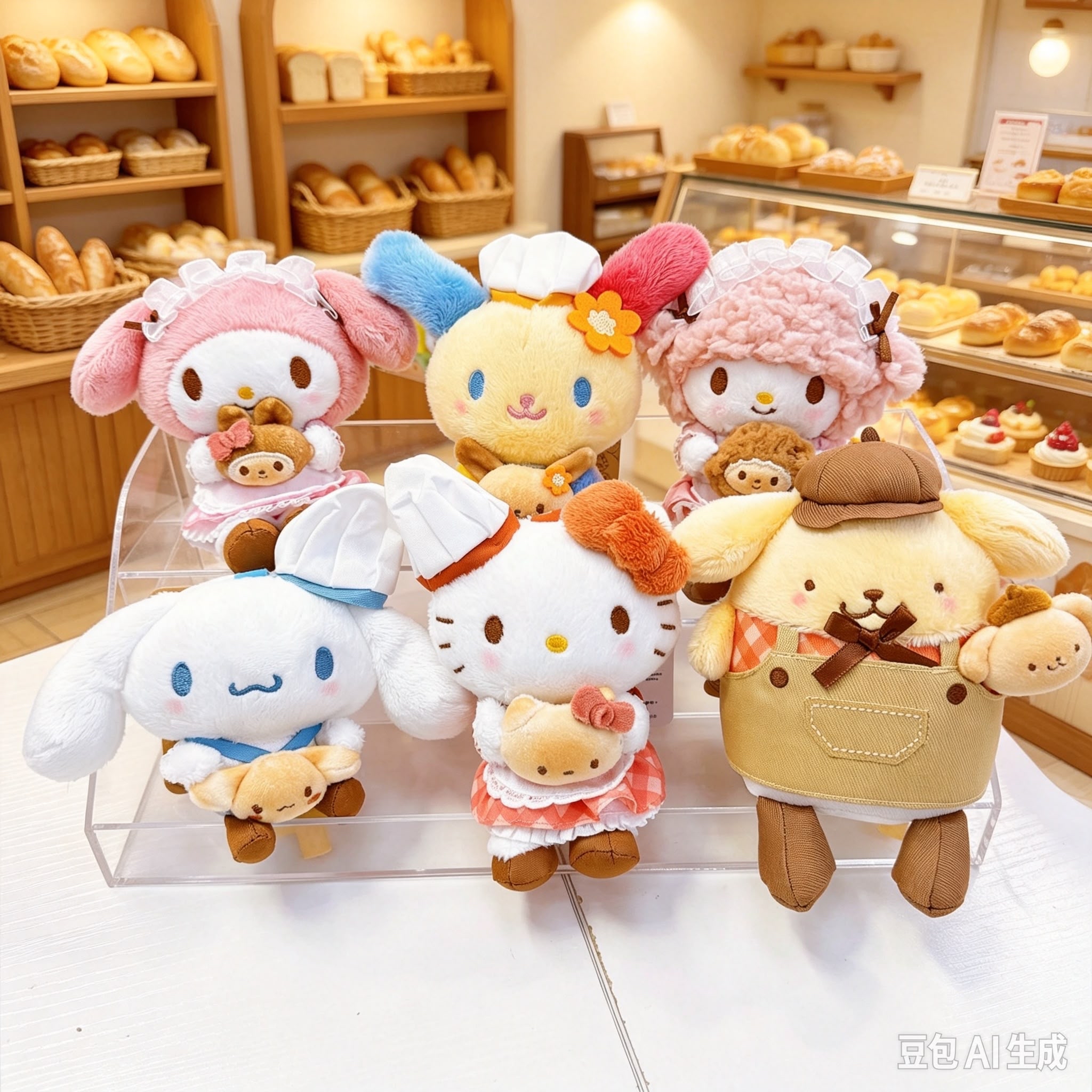 原裝行貨Sanrio 麵包烘焙系列公仔掛飾