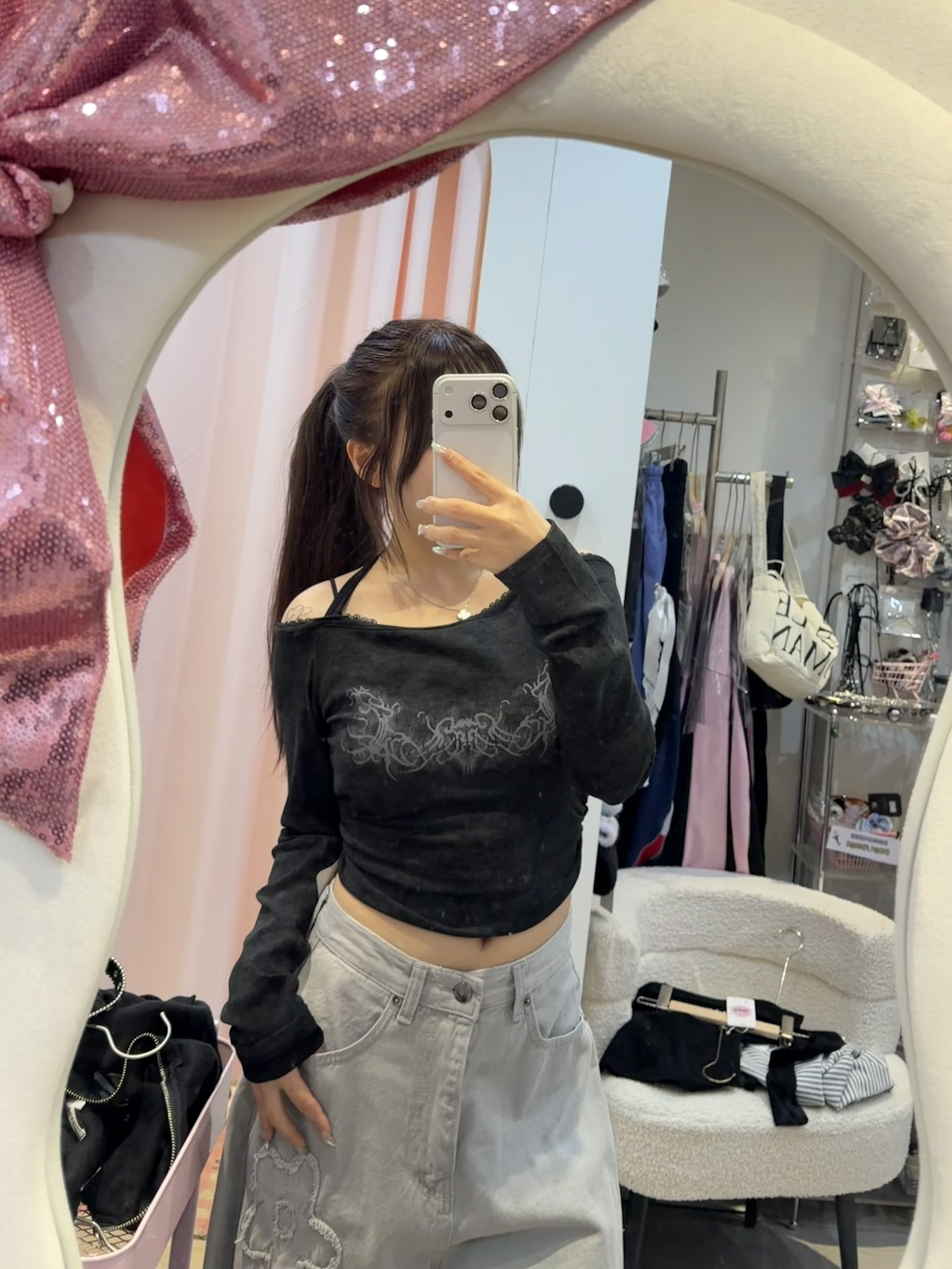 已售罄❌韓國Y2K型格假兩件修腰扎染top