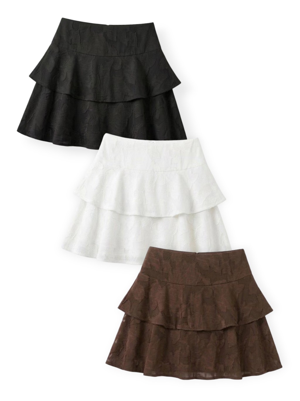 Textured  ruffle skirt M238