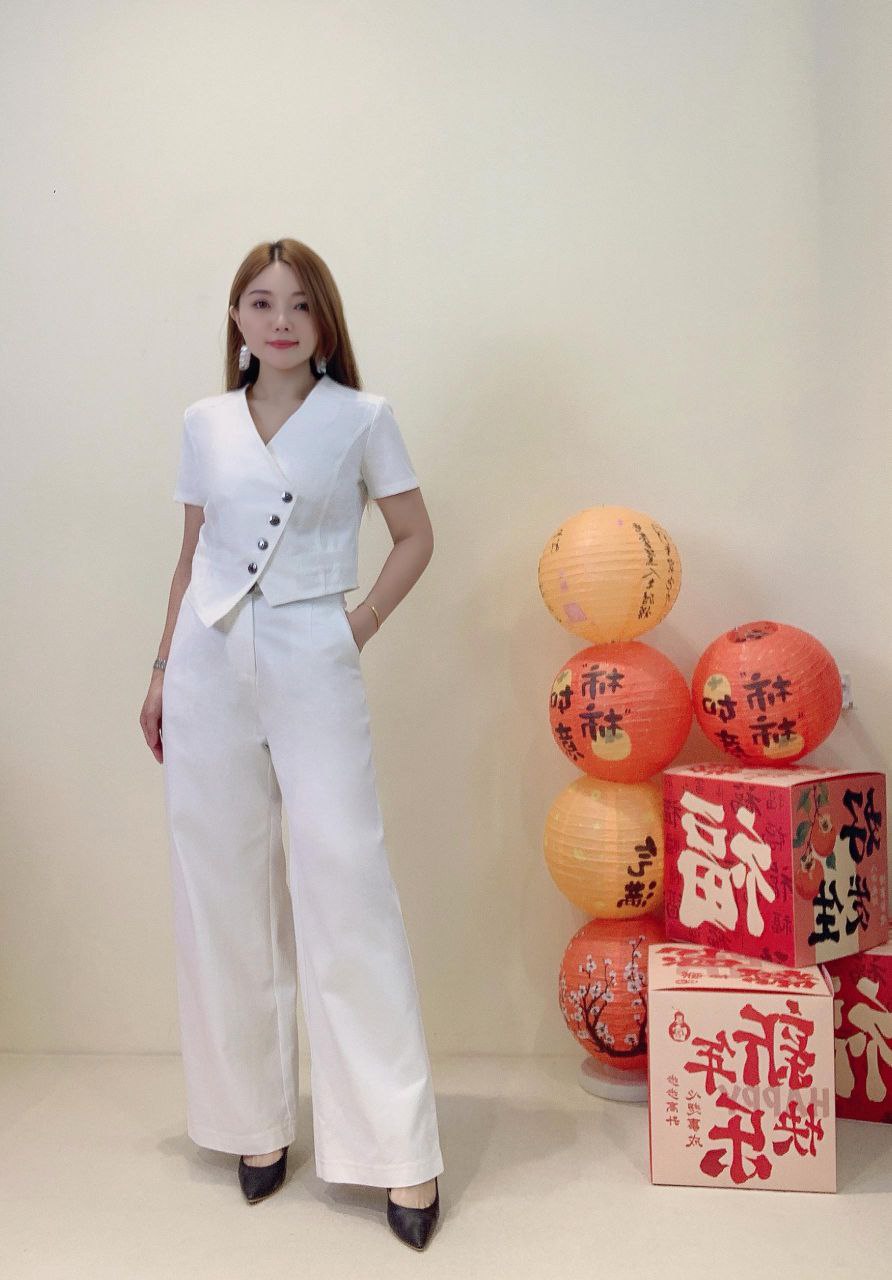 牛仔后塑胶长裤 1565