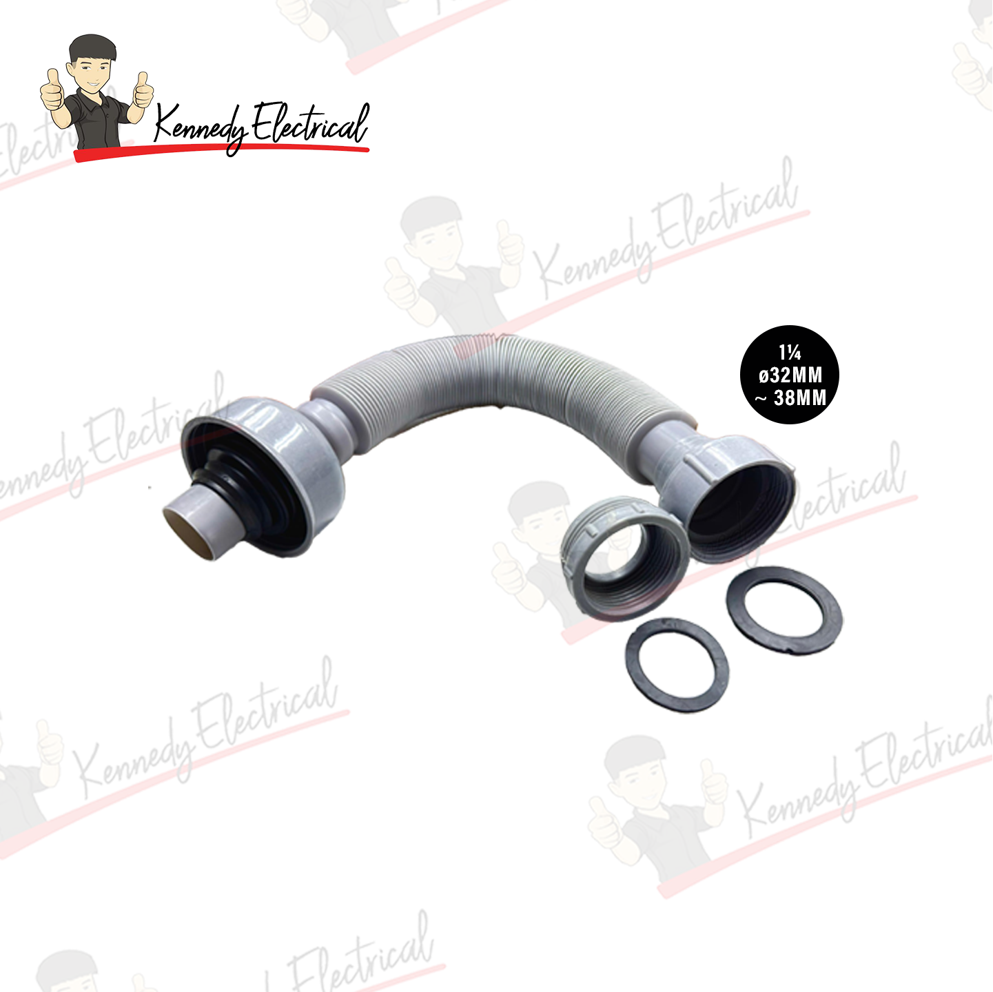 Otosani 1-1/4" + 1-1/2" 2 In 1 Pvc Flexible Bottle Trap W126-00