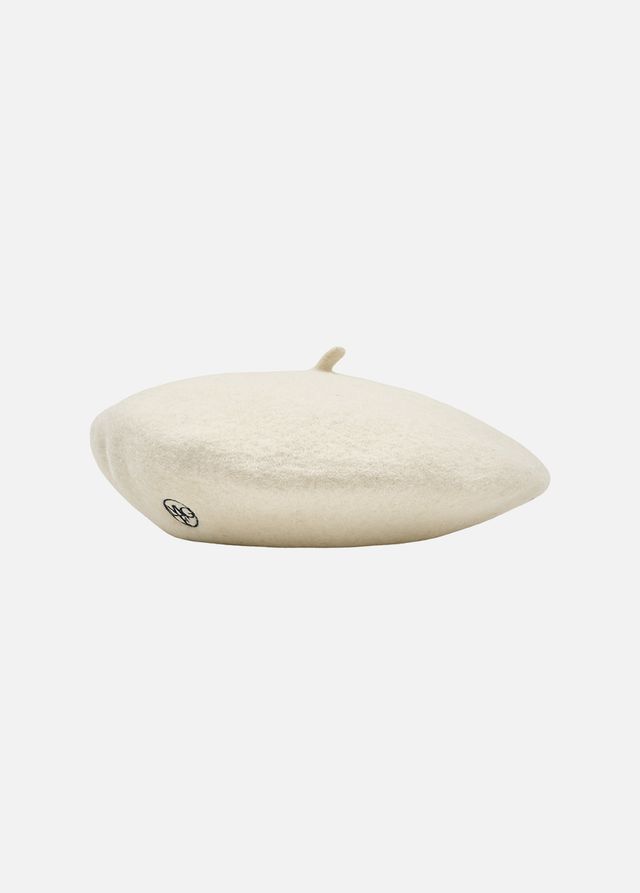 ★MARITHE★送料込み★CIRCLE LOGO EMBROIDERY WOOL BERET Marithe CIRCLE LOGO EMBROIDERY WOOL BERET ivory | KAZUE