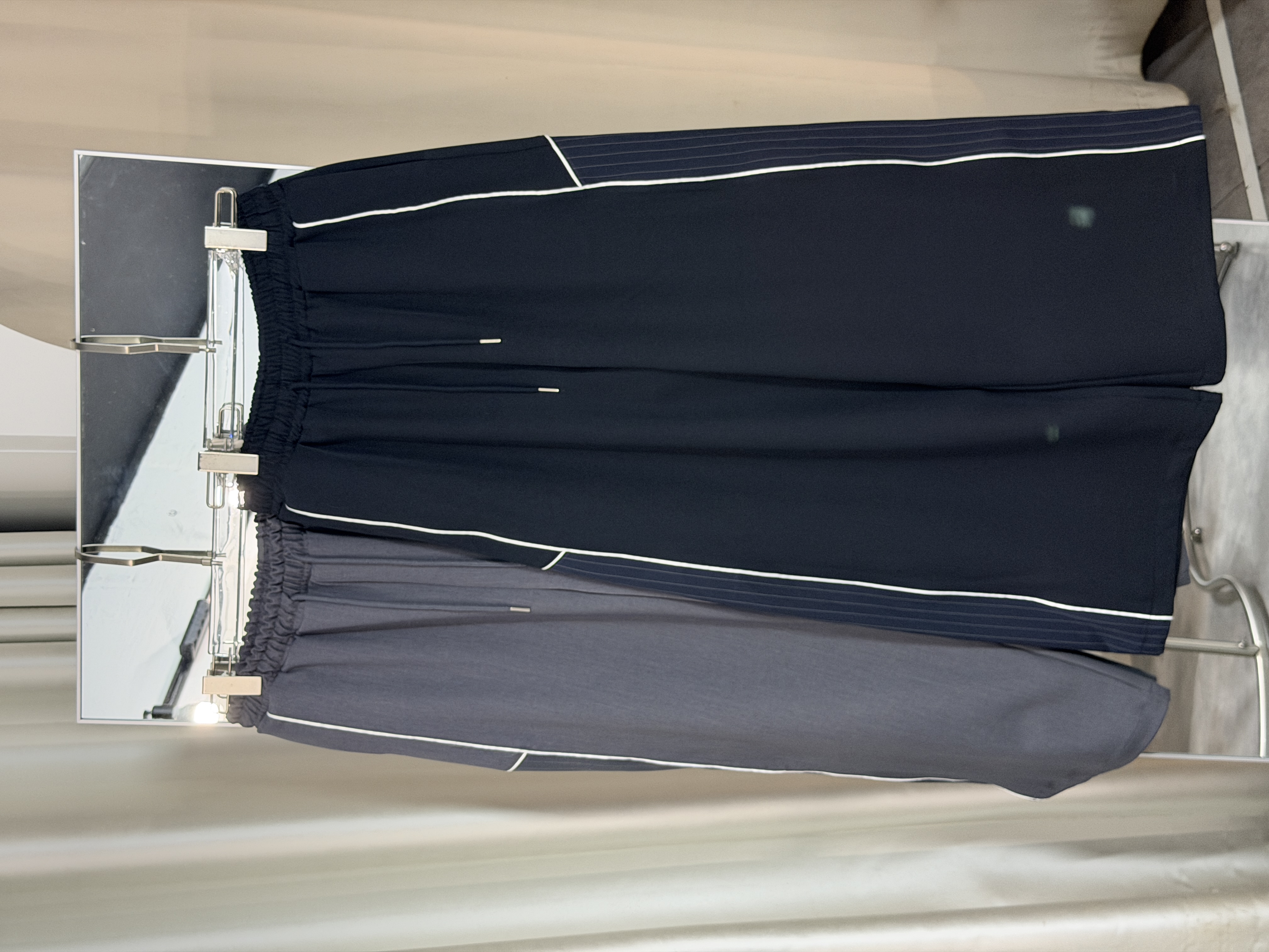 高質撞色條紋寬鬆休閒西褲