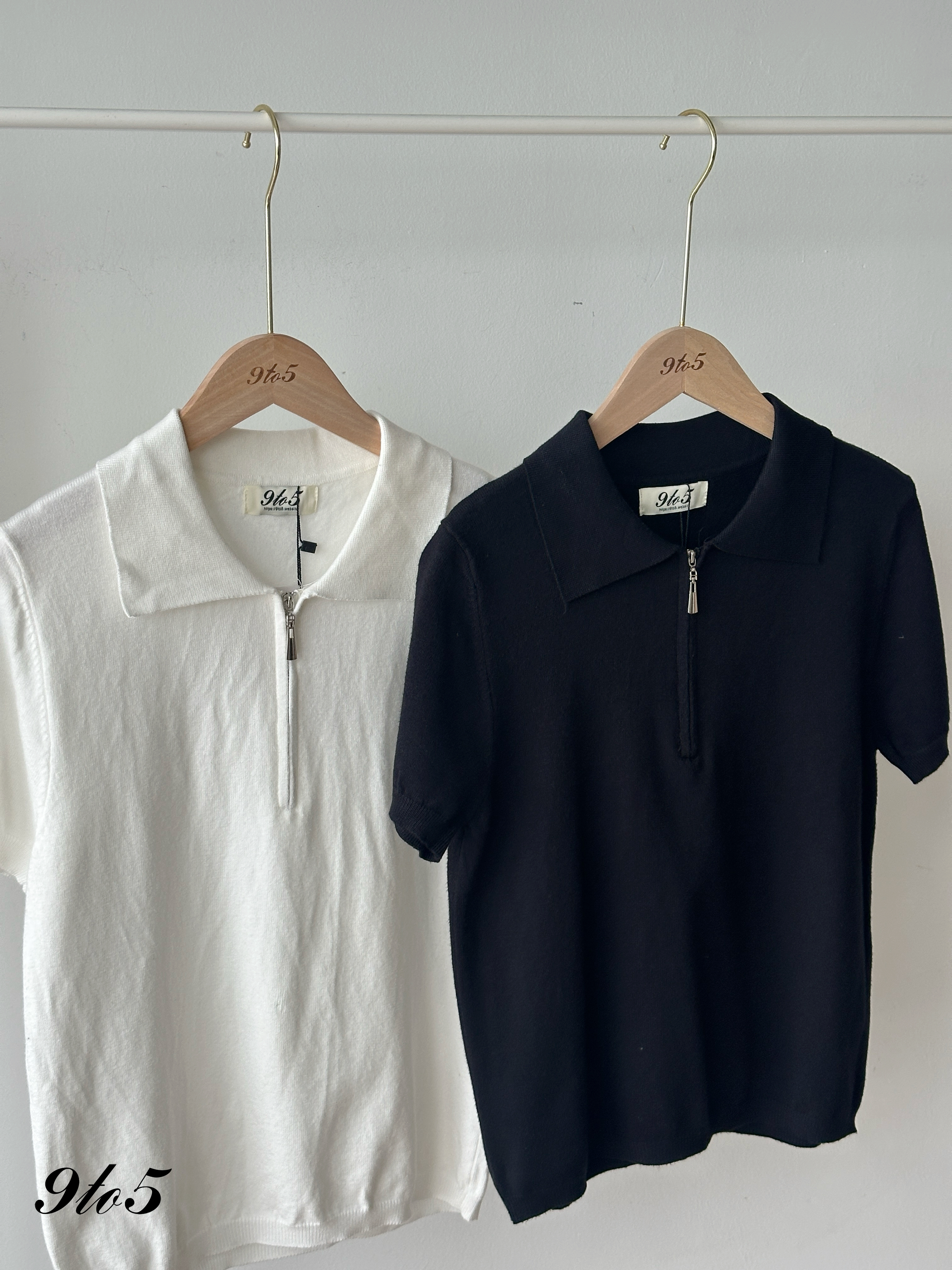 T4274 Zipped Knit Polo Tee - 4 Colors 