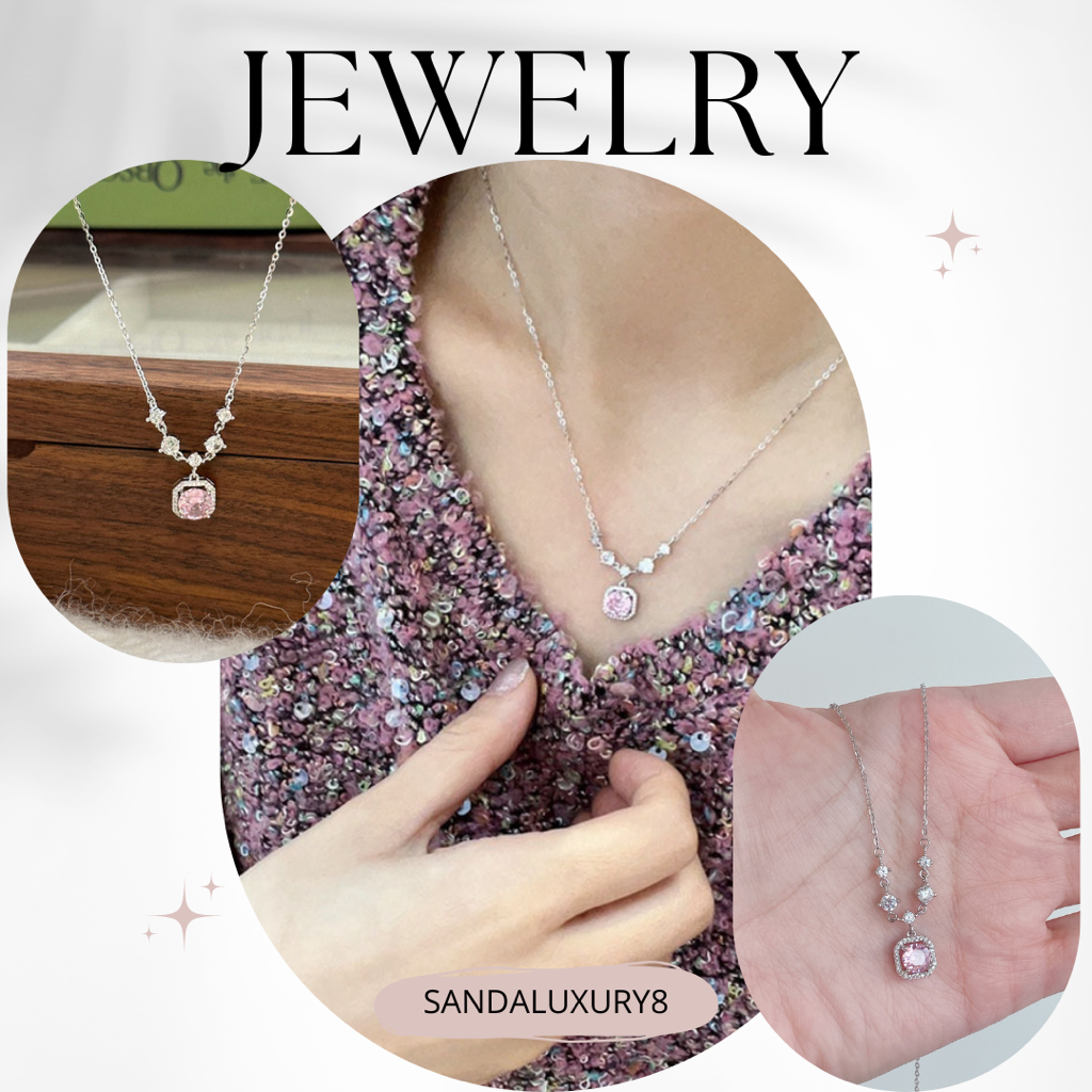 Silver Cubic Zirconia Necklace - SANDALUXURY8  - Jewellery Collection