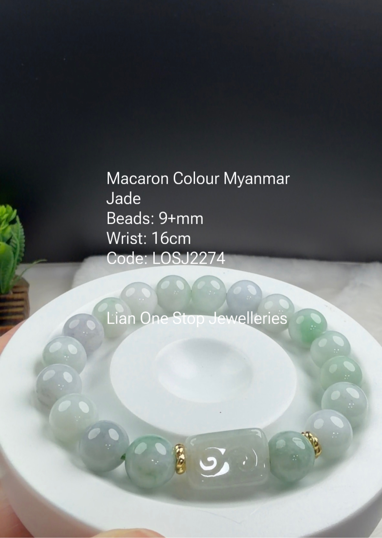 Code: LOSJ2274 Macaron Colour Myanmar Jade 9+mm