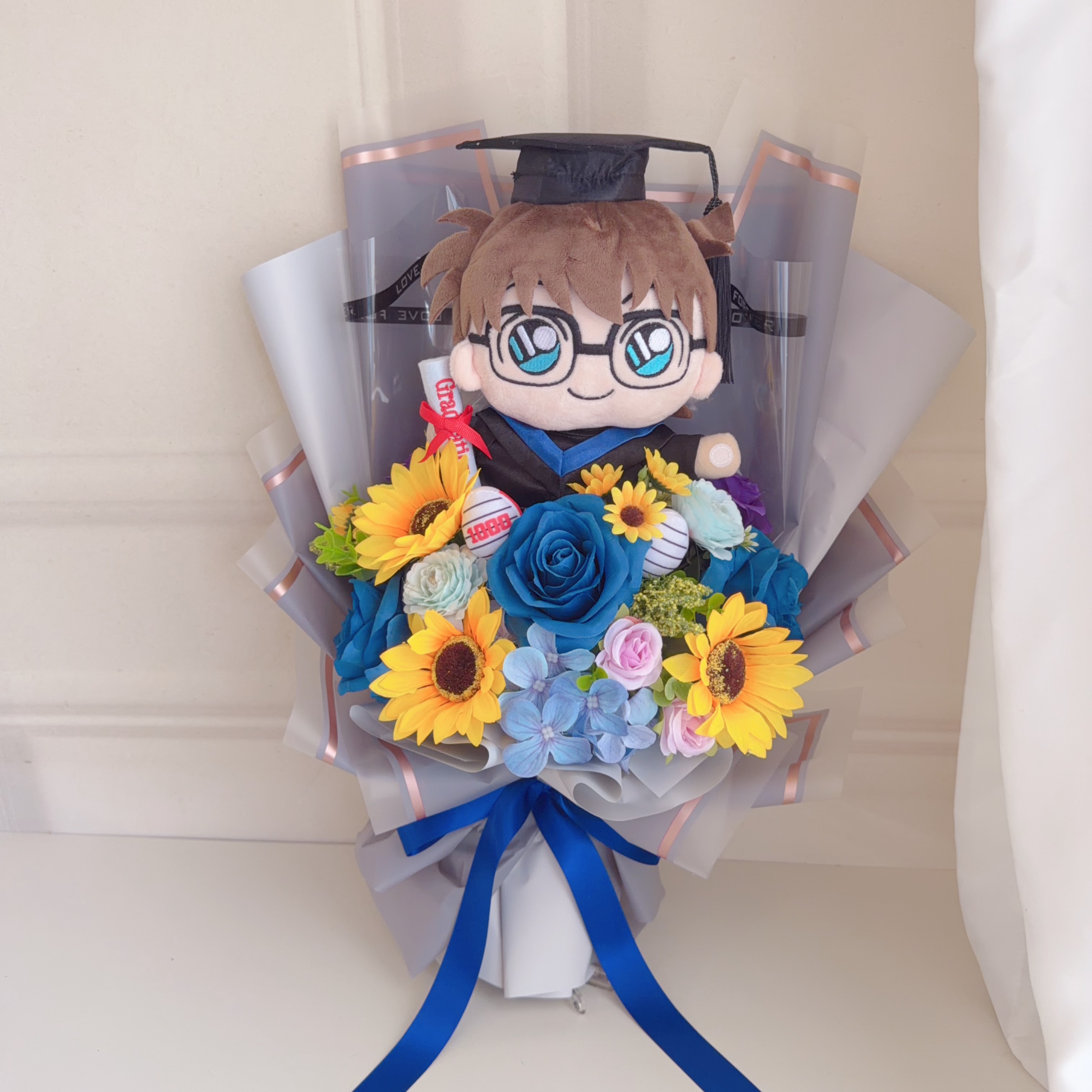 (現貨)柯南畢業公仔花