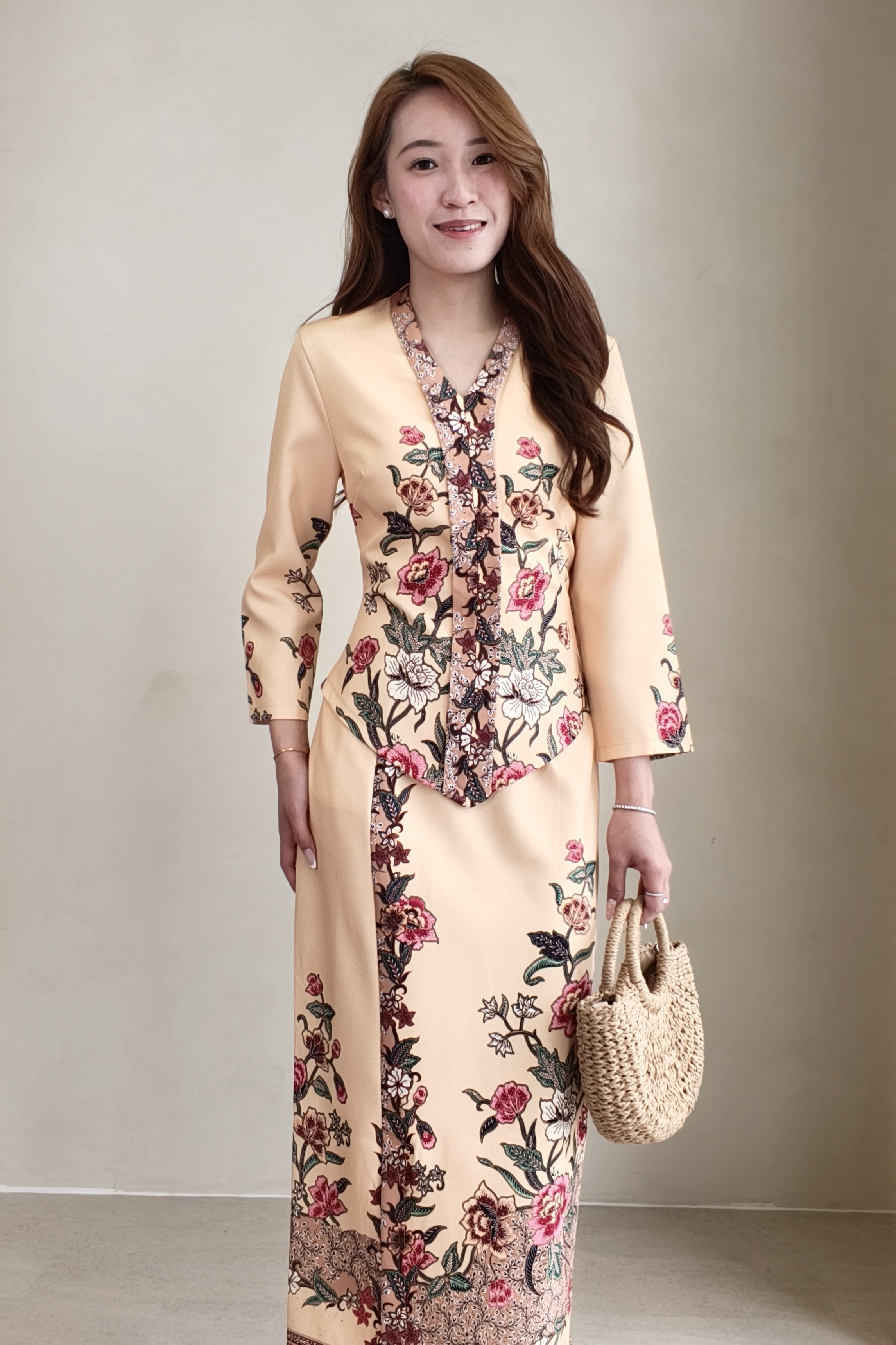 13103 Heritage Floral Kebaya Maxi Dress