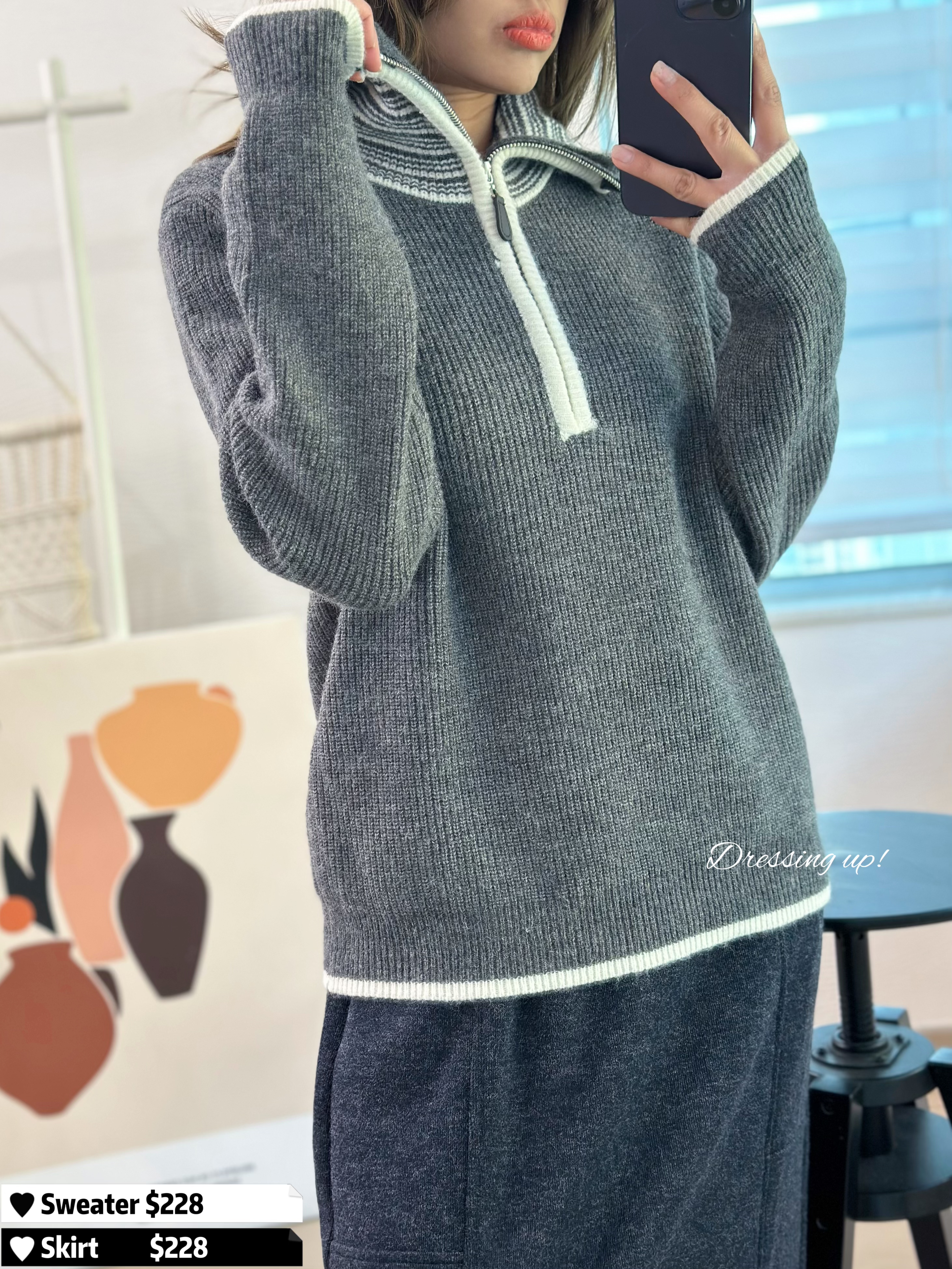  領位兩著法｜極暖企領針織