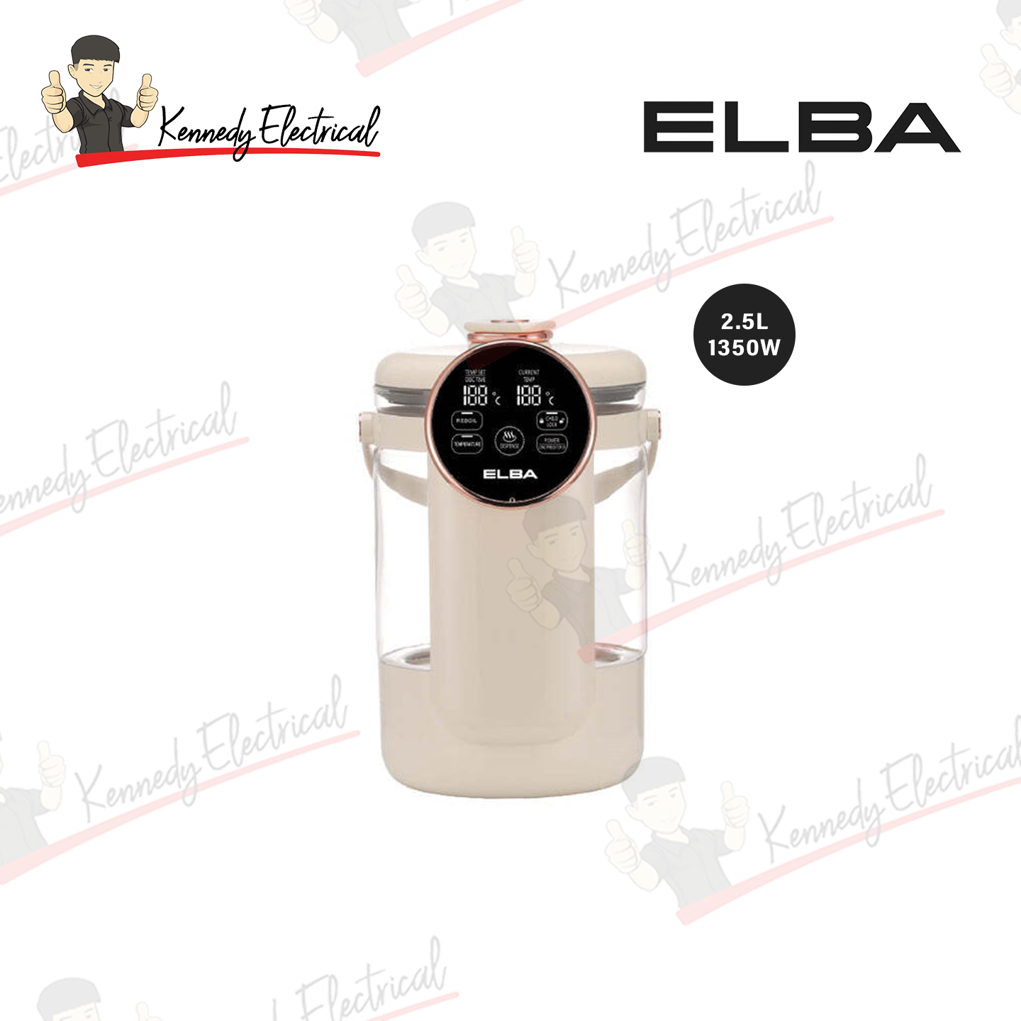 Elba 2.5L Digital Touch Screen Panel Water Dispenser EWD-Q2533D(BG)