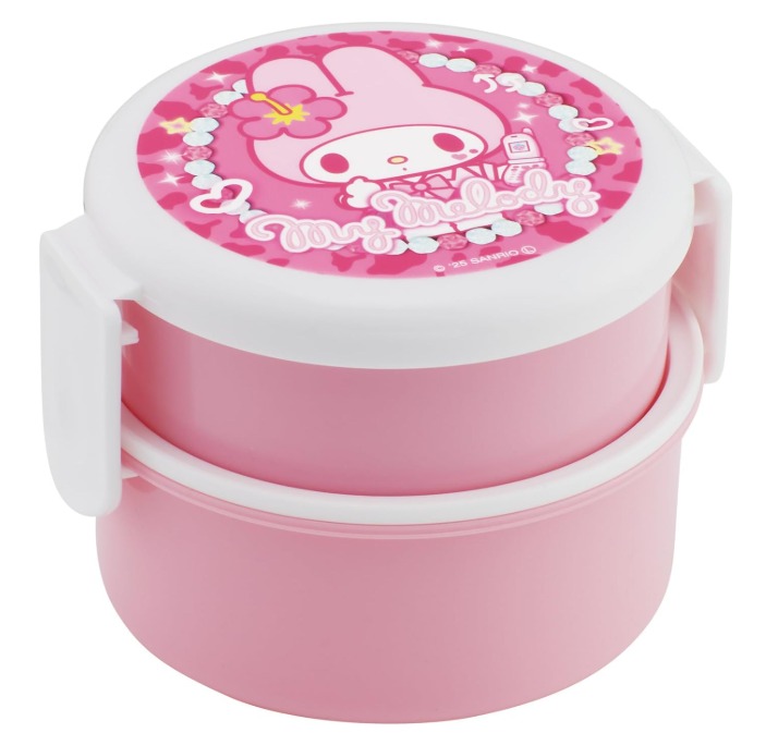 日本直送🇯🇵 日本製 Skater 抗菌圓形雙層便當盒500ml (帶叉子)