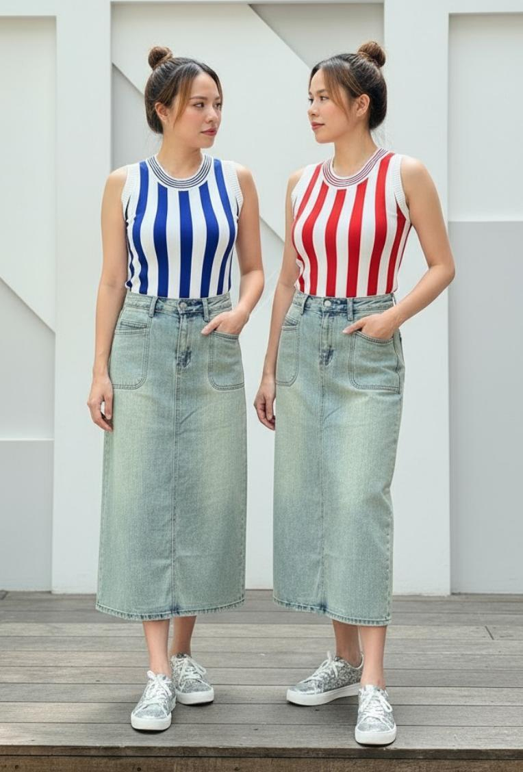 Bold Stripe High Neck Knit