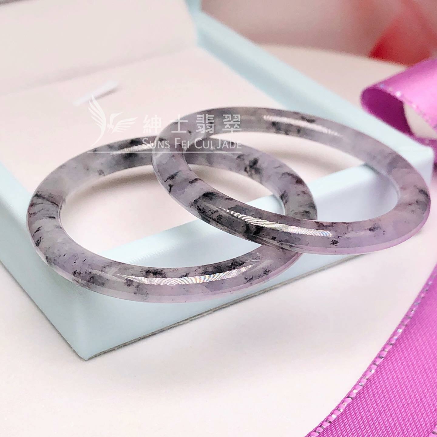 紫底烏雞絲巾扣